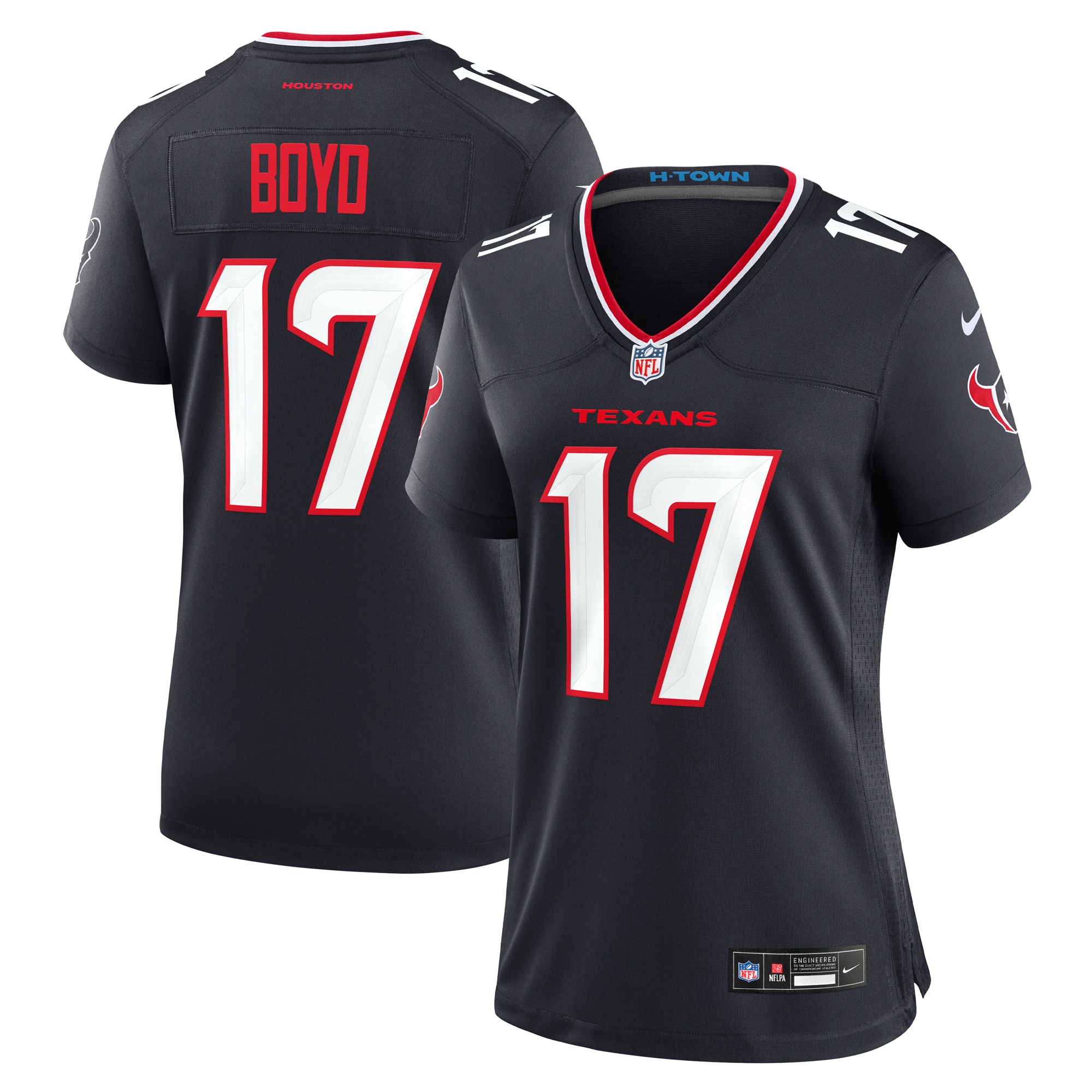 Women's Houston Texans Kris Boyd Navy Team Game Jersey Js3086