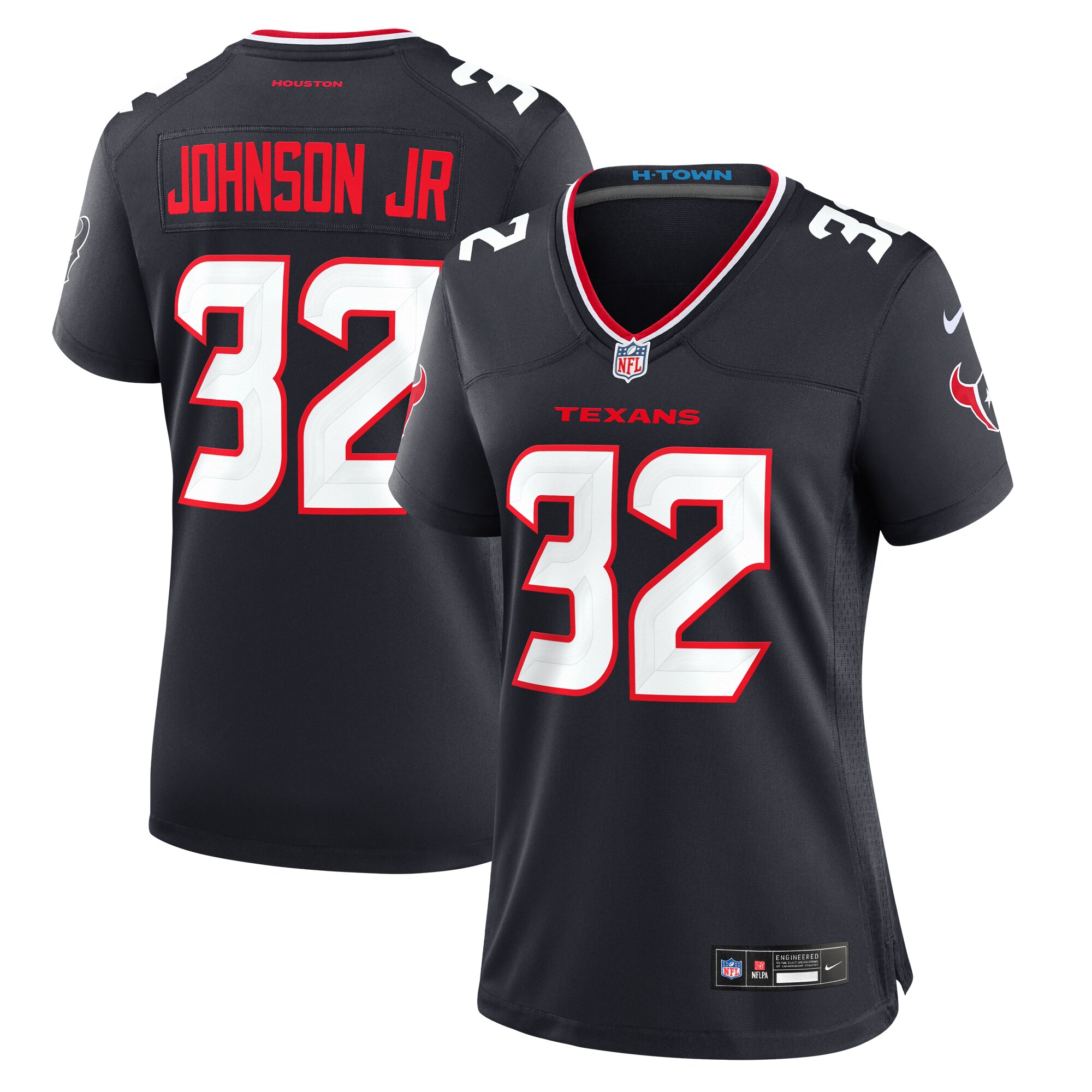 Women's Houston Texans Lonnie Johnson Jr. Navy Team Game Jersey Js3361