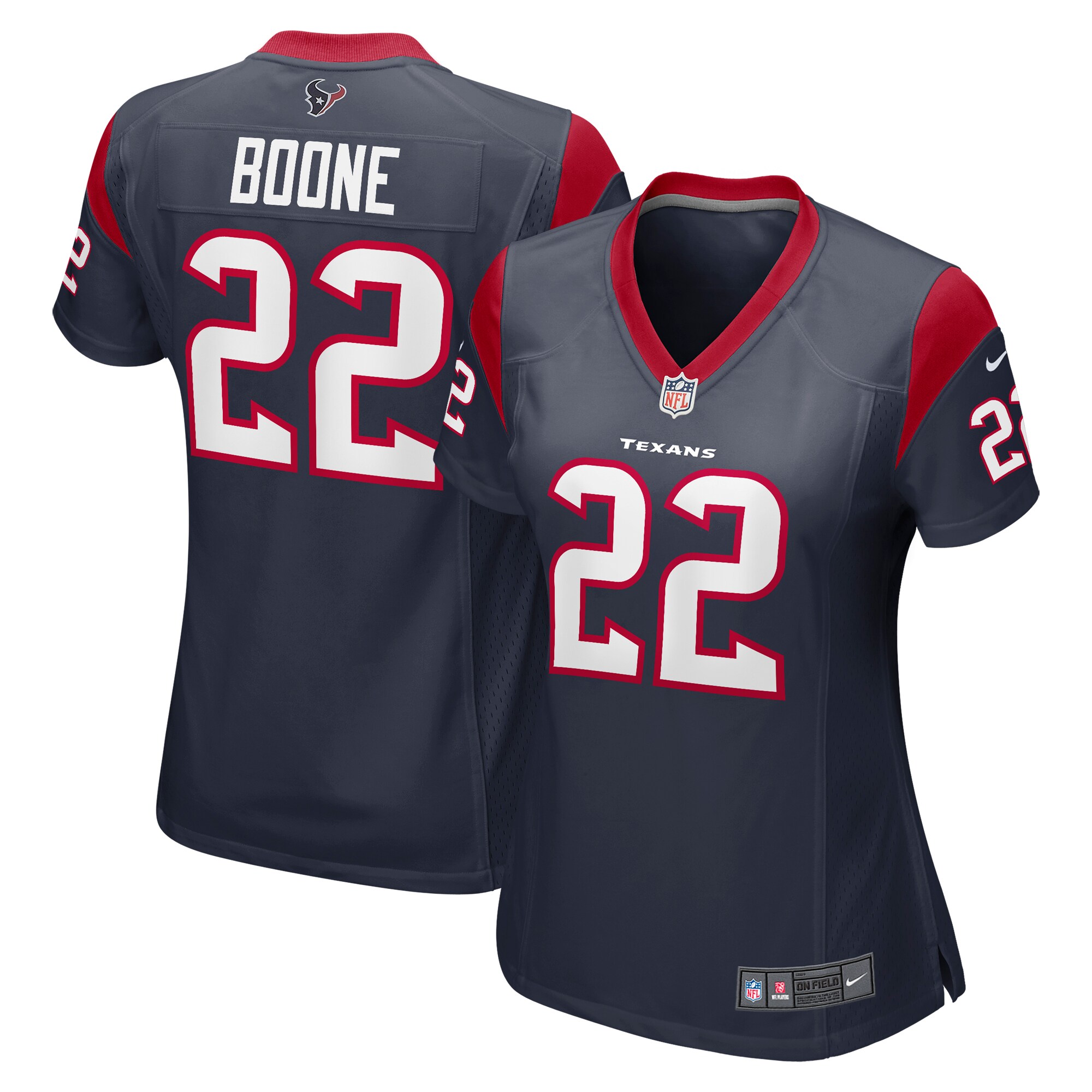 Women's Houston Texans Mike Boone Navy Game Player Jersey Js7094