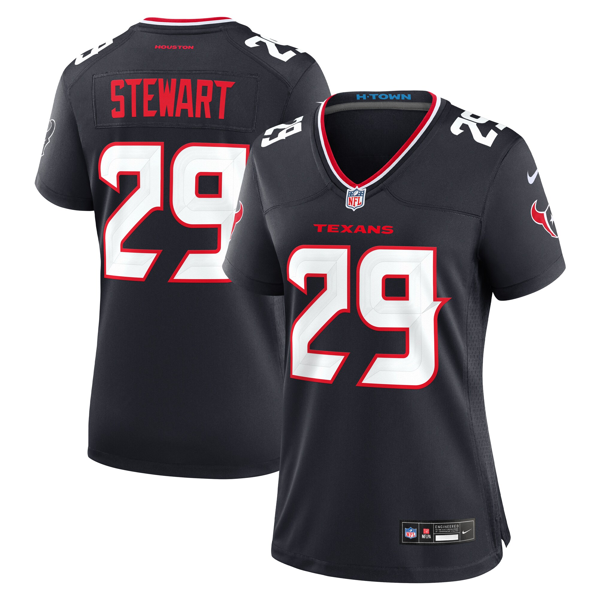 Women's Houston Texans M.j. Stewart Navy Team Game Jersey Js6989