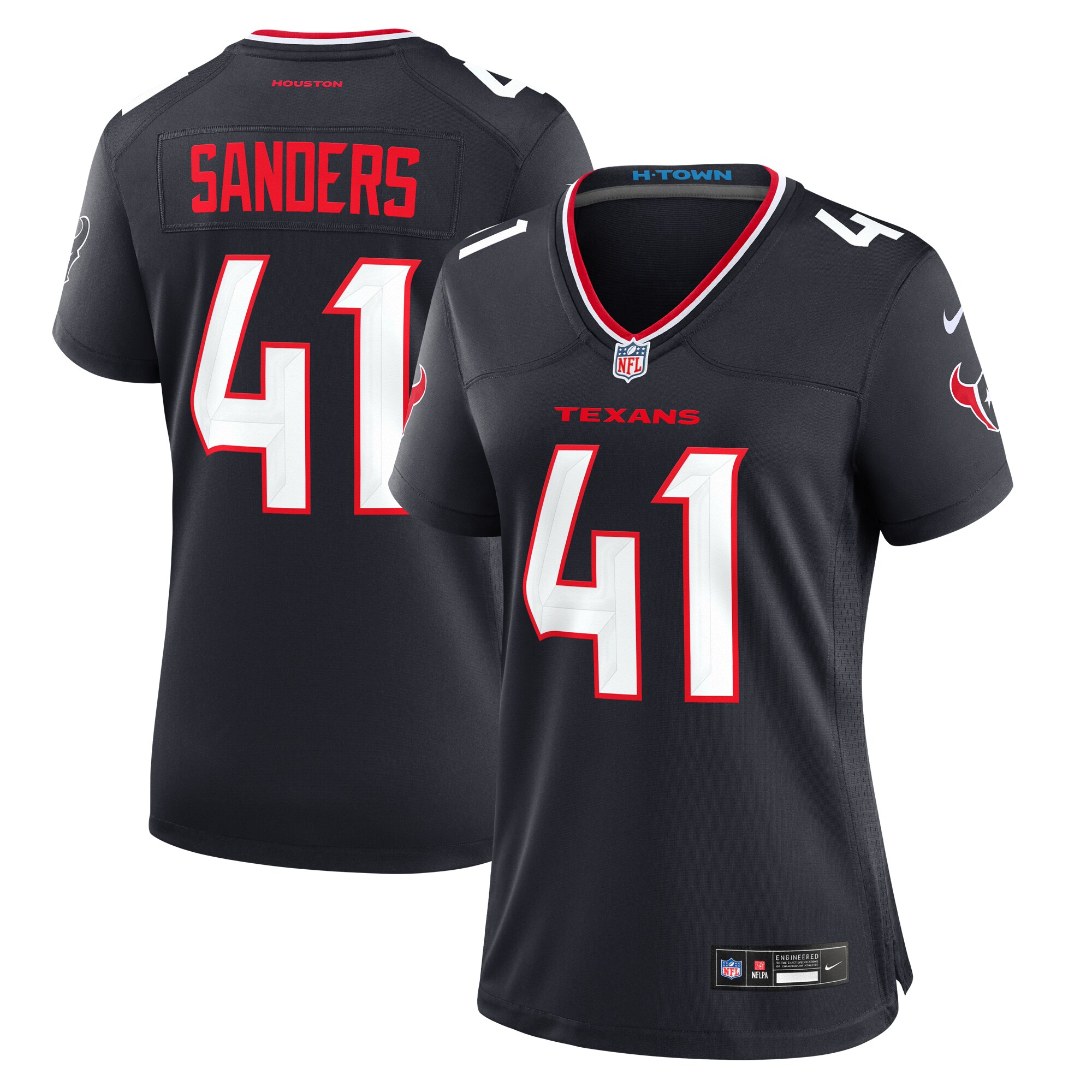 Women's Houston Texans Myjai Sanders Navy Team Game Jersey Js3386