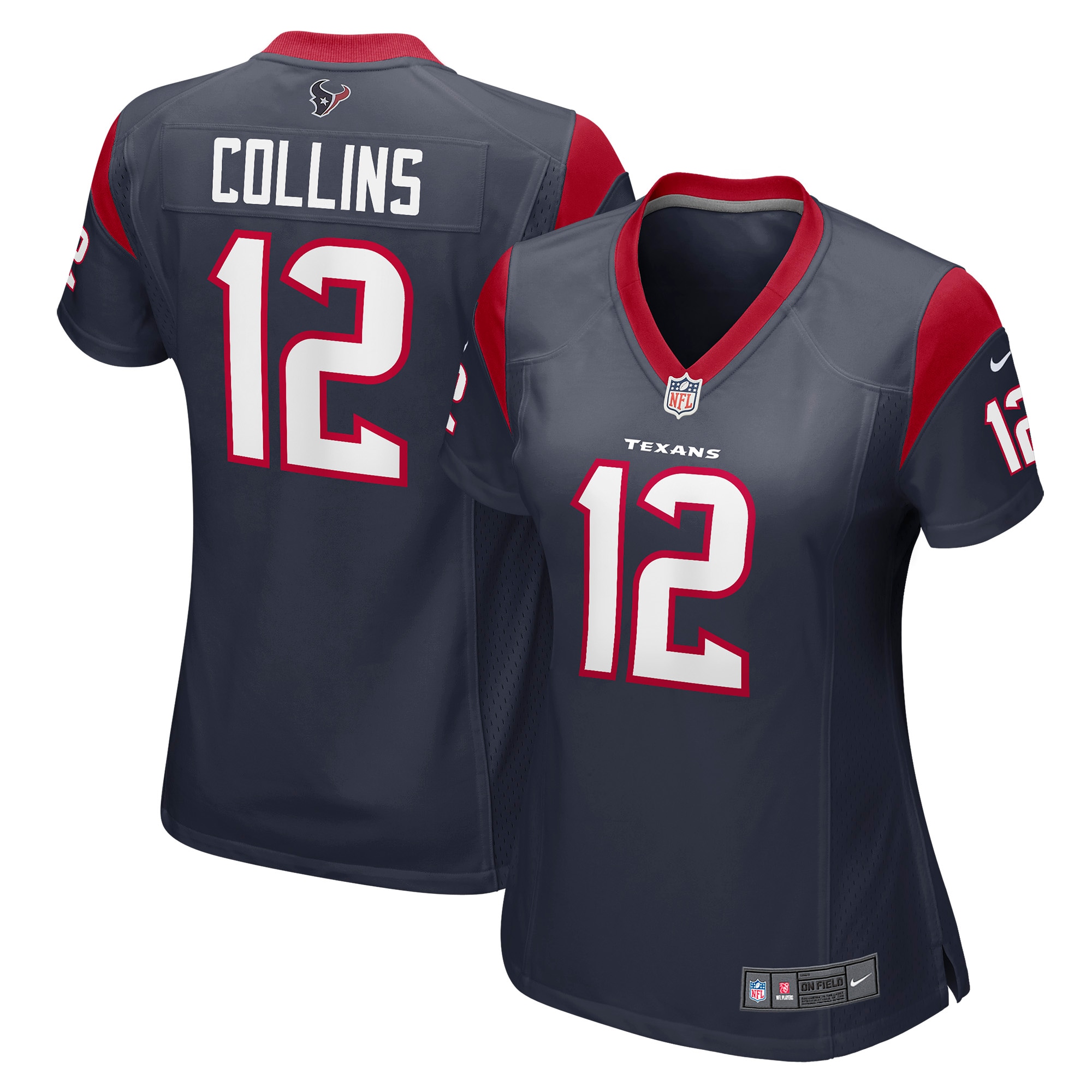Women's Houston Texans Nico Collins Navy Game Jersey Js3542