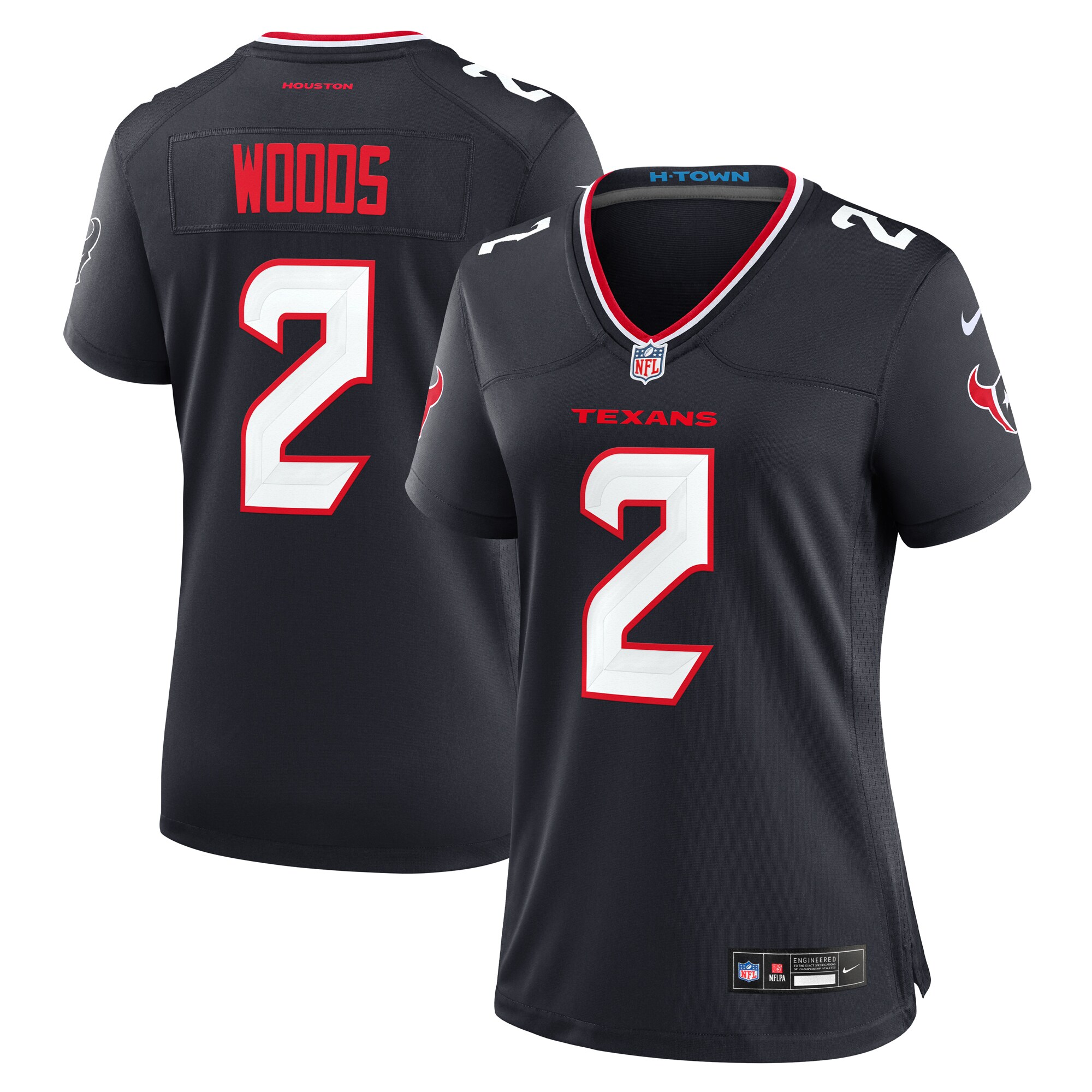 Women's Houston Texans Robert Woods Navy Team Game Jersey Js5320