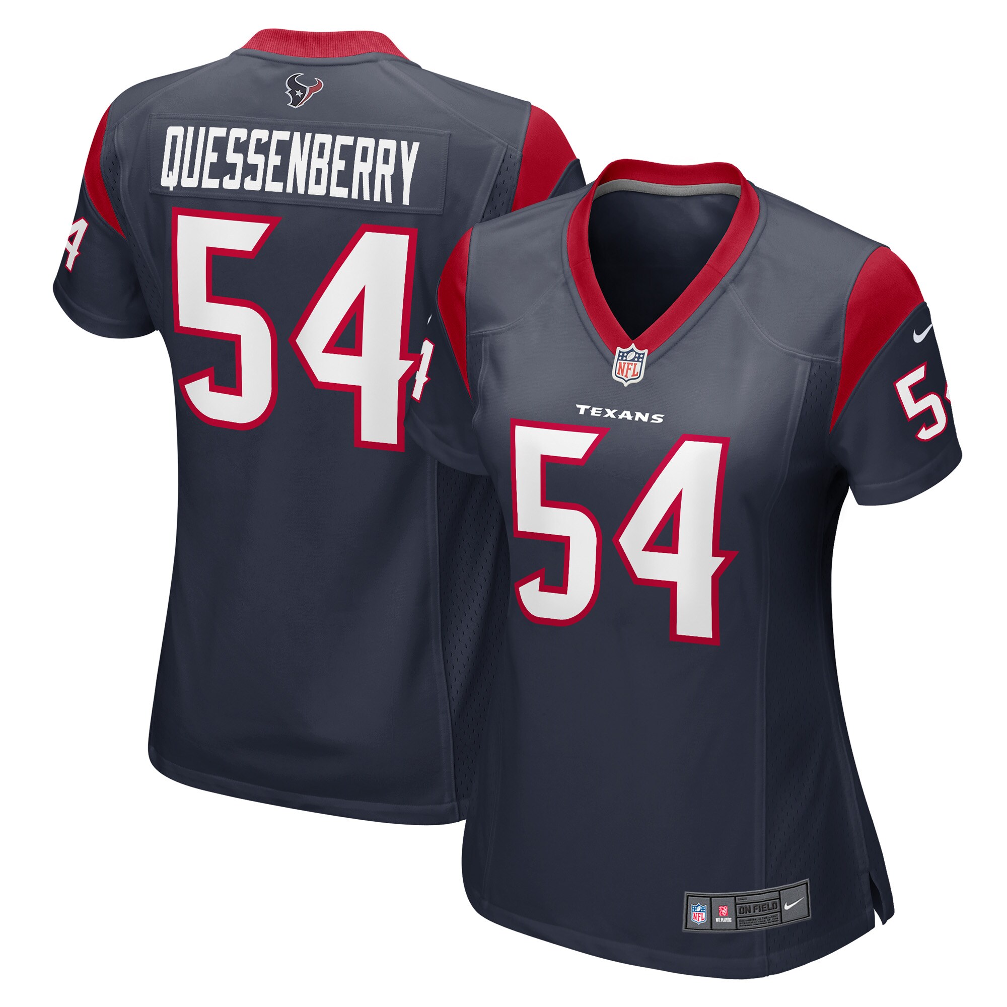 Women's Houston Texans Scott Quessenberry Navy Game Player Jersey Js2239