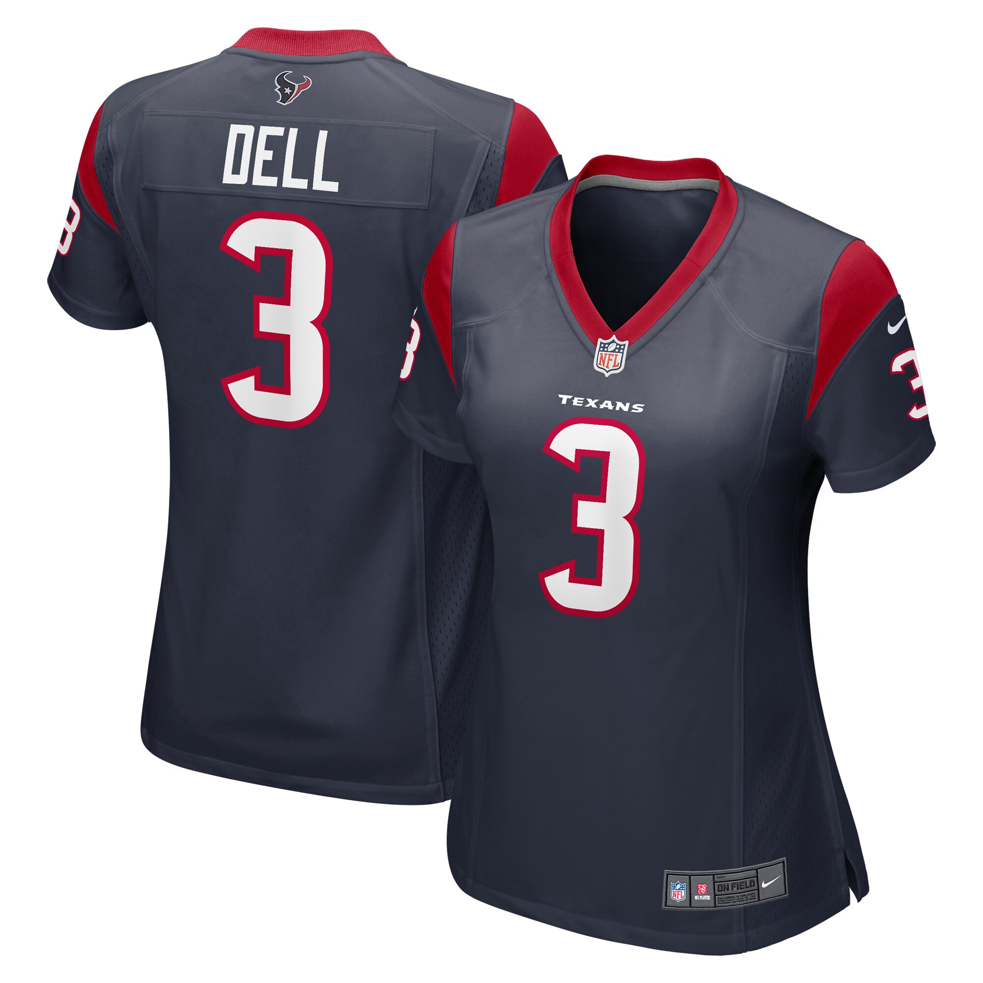 Women's Houston Texans Tank Dell Navy Player Game Jersey Js8194