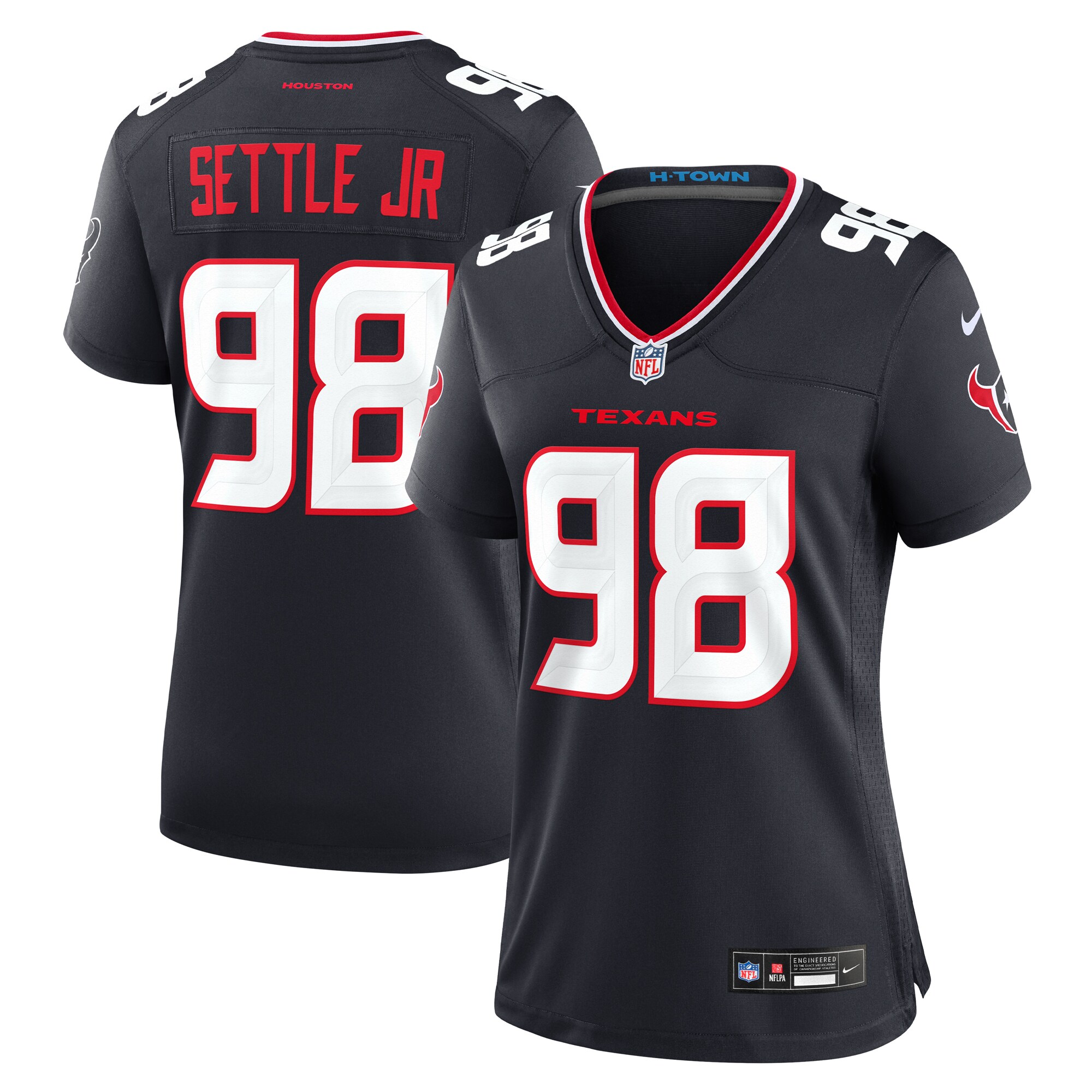 Women's Houston Texans Tim Settle Jr. Navy Team Game Jersey Js1457