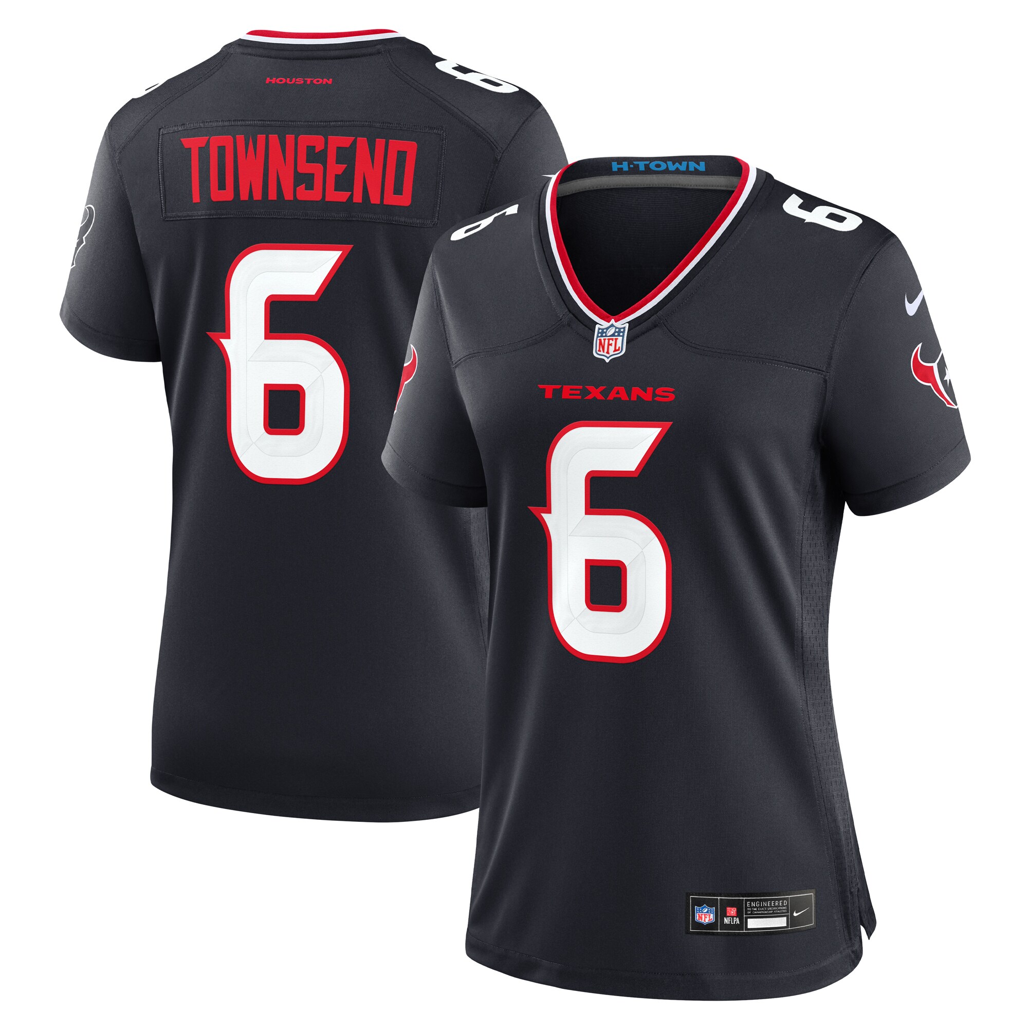 Women's Houston Texans Tommy Townsend Navy Team Game Jersey Js4875