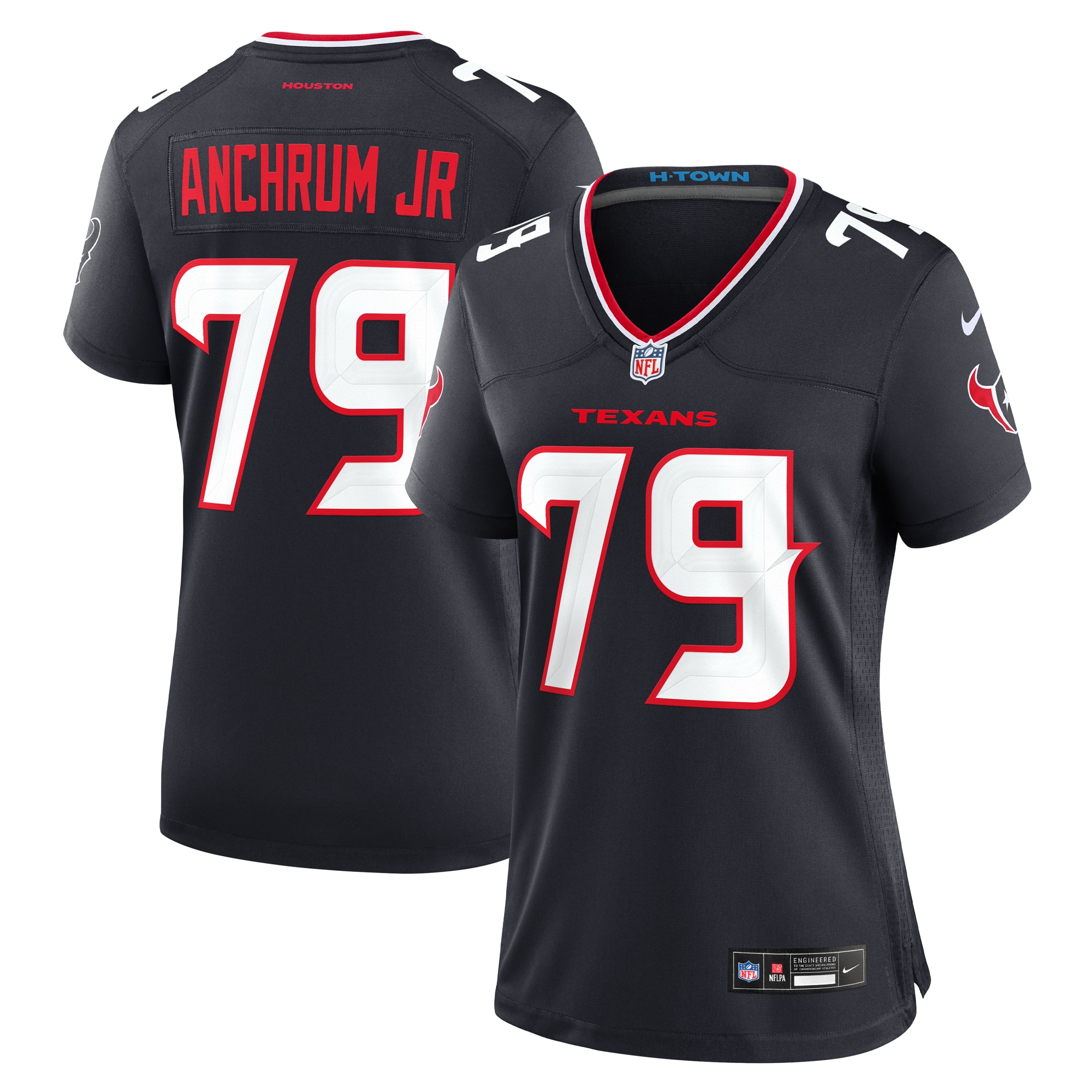 Women's Houston Texans Tremayne Anchrum Jr. Navy Team Game Jersey Js9482