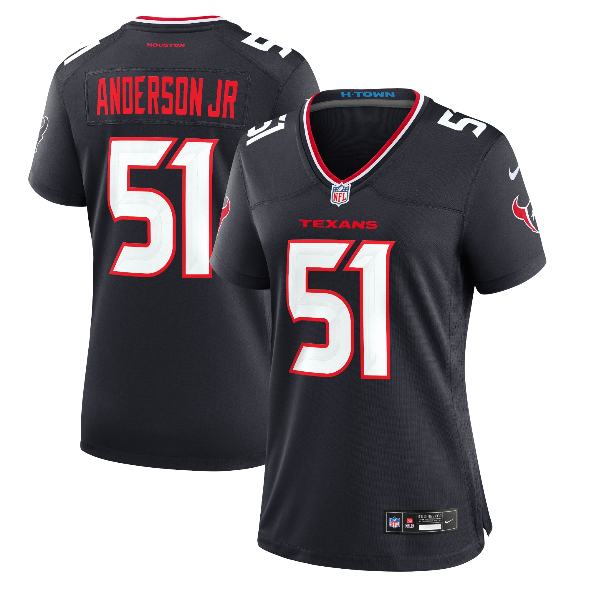 Women's Houston Texans Will Anderson Jr. Navy Game Jersey Js7728
