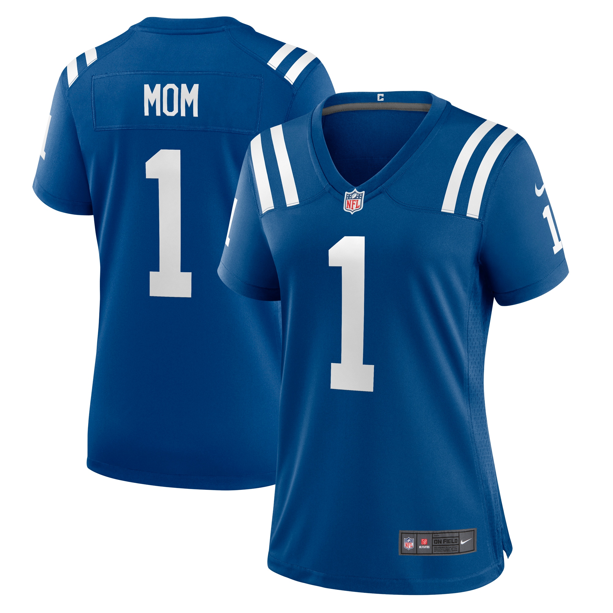 Women's Indianapolis Colts Number 1 Mom Royal Game Jersey Js2976