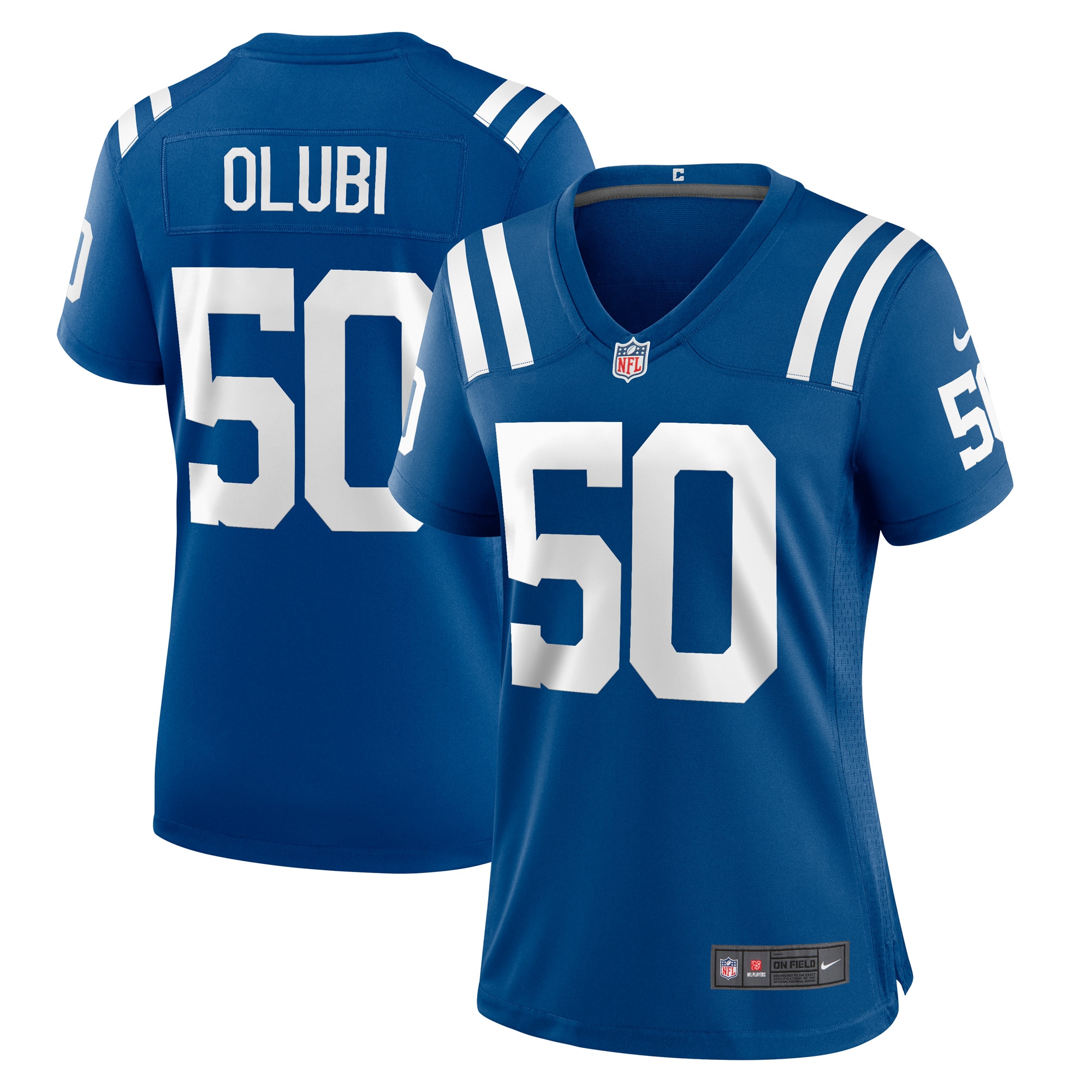Women's Indianapolis Colts Segun Olubi Royal Game Player Jersey Js6805