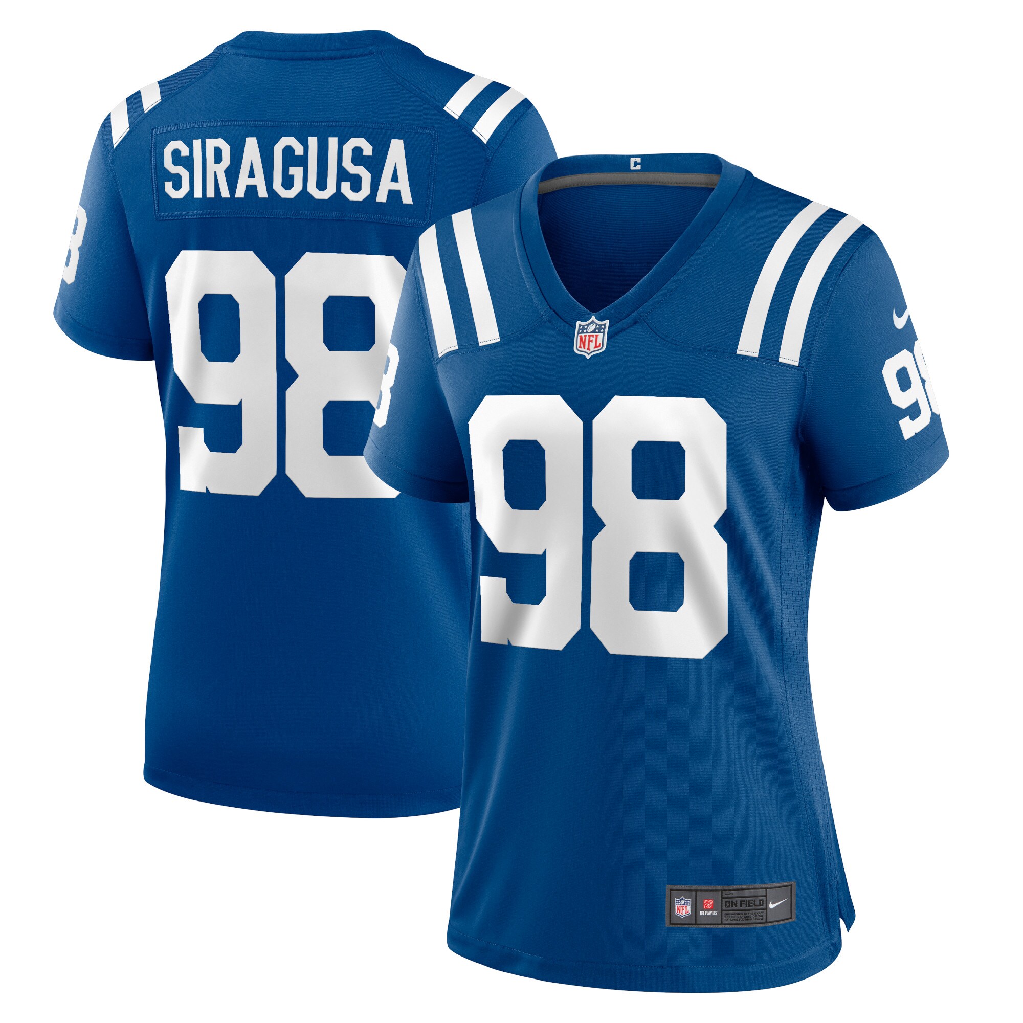 Women's Indianapolis Colts Tony Siragusa Royal Game Retired Player Jersey Js3005