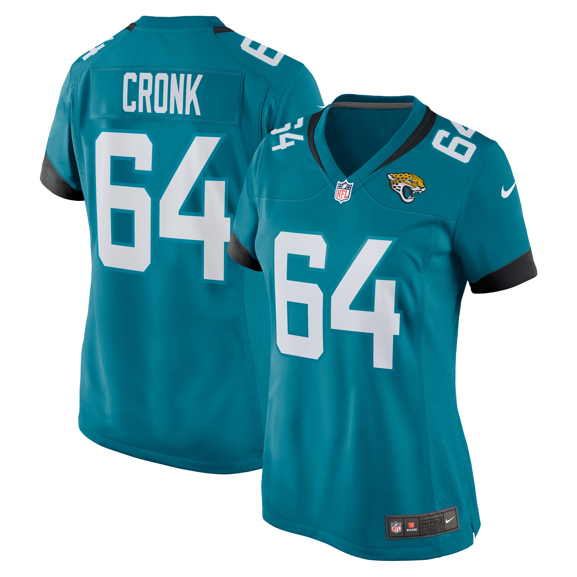 Women's Jacksonville Jaguars Coy Cronk Teal Game Player Jersey Js6146