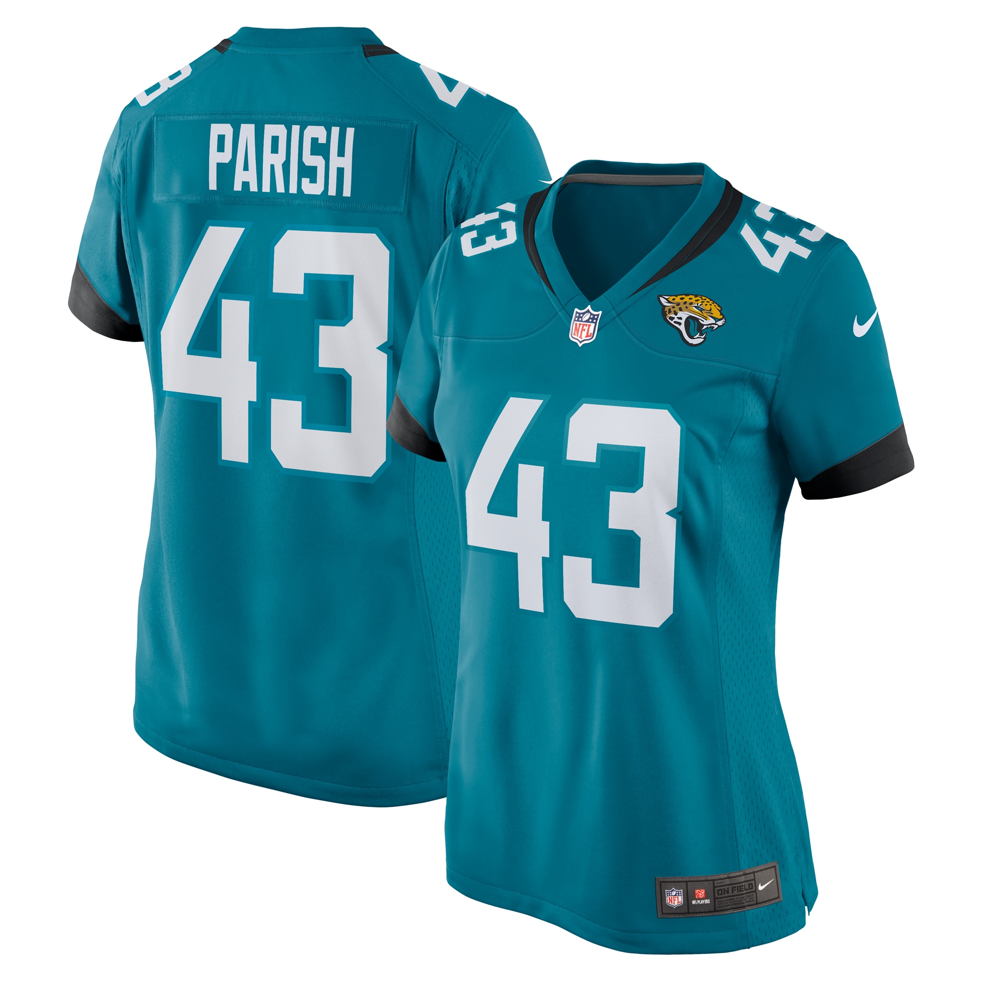 Women's Jacksonville Jaguars Derek Parish Teal Game Jersey Js4381