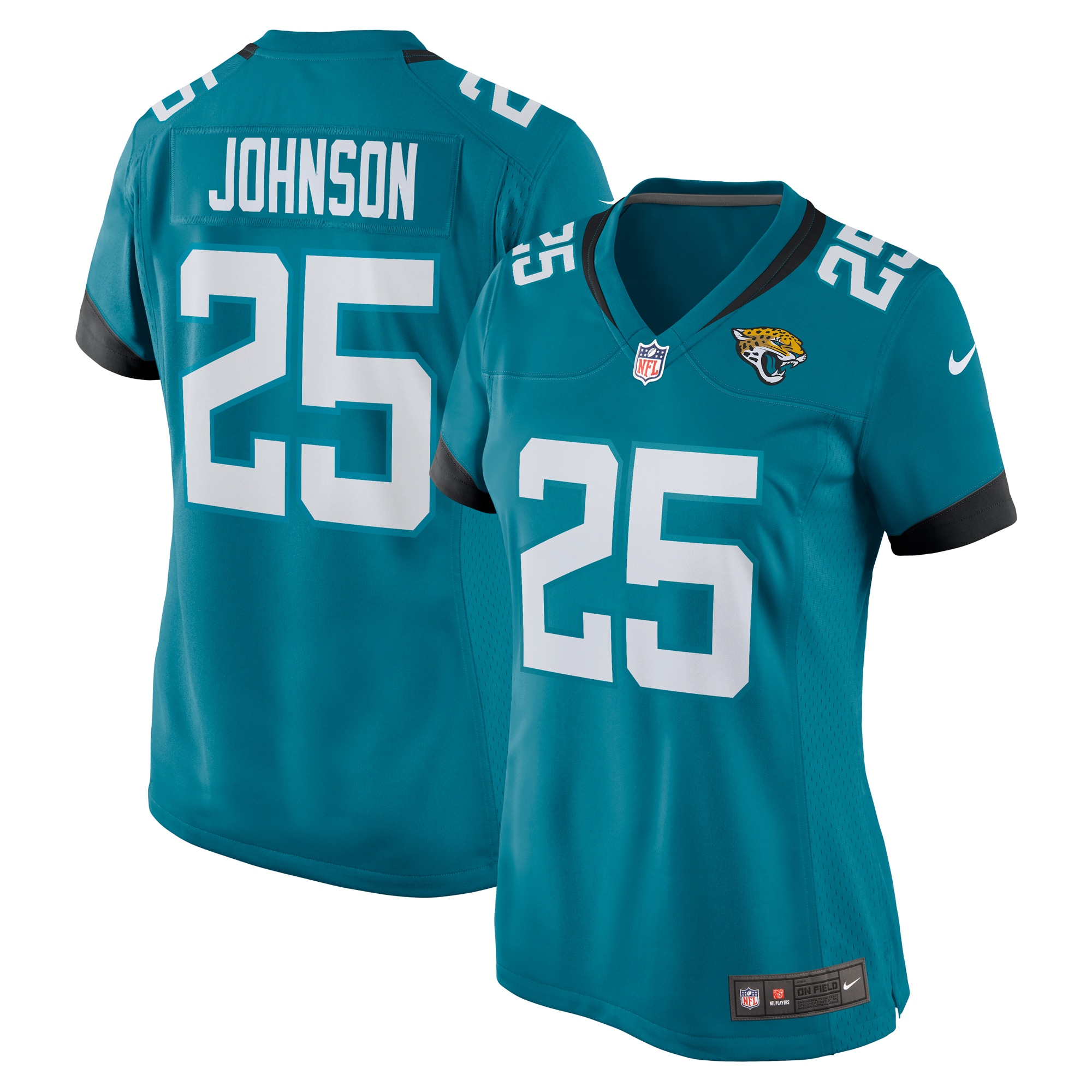 Women's Jacksonville Jaguars D'ernest Johnson Teal Team Game Jersey Js6724