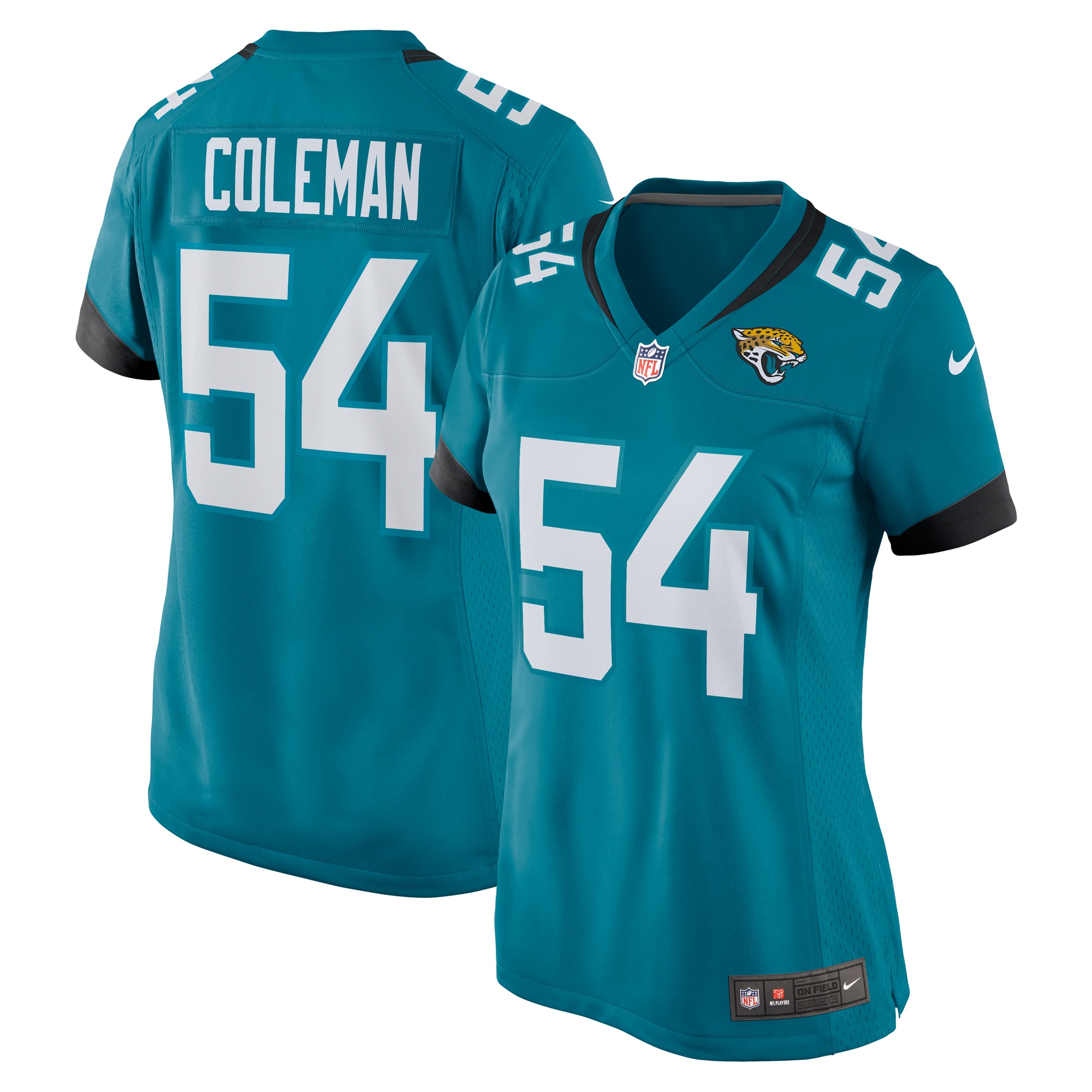 Women's Jacksonville Jaguars Dj Coleman Teal Game Jersey Js3931