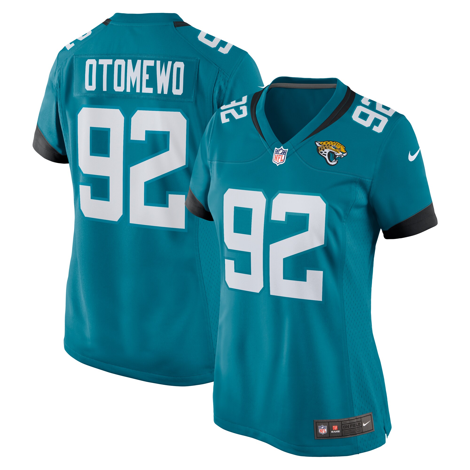 Women's Jacksonville Jaguars Esezi Otomewo Teal Team Game Jersey Js1251