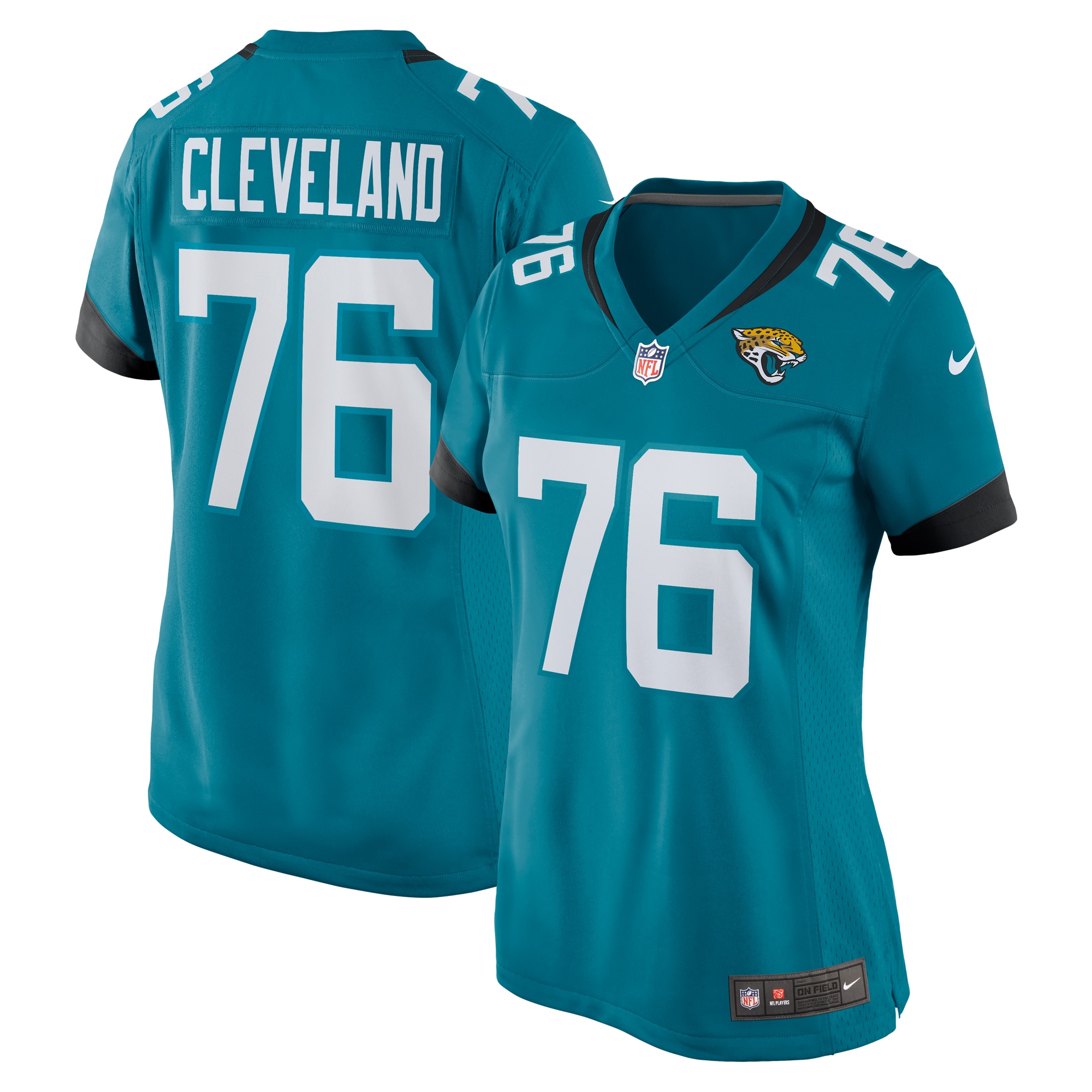 Women's Jacksonville Jaguars Ezra Cleveland Teal Game Jersey Js3393