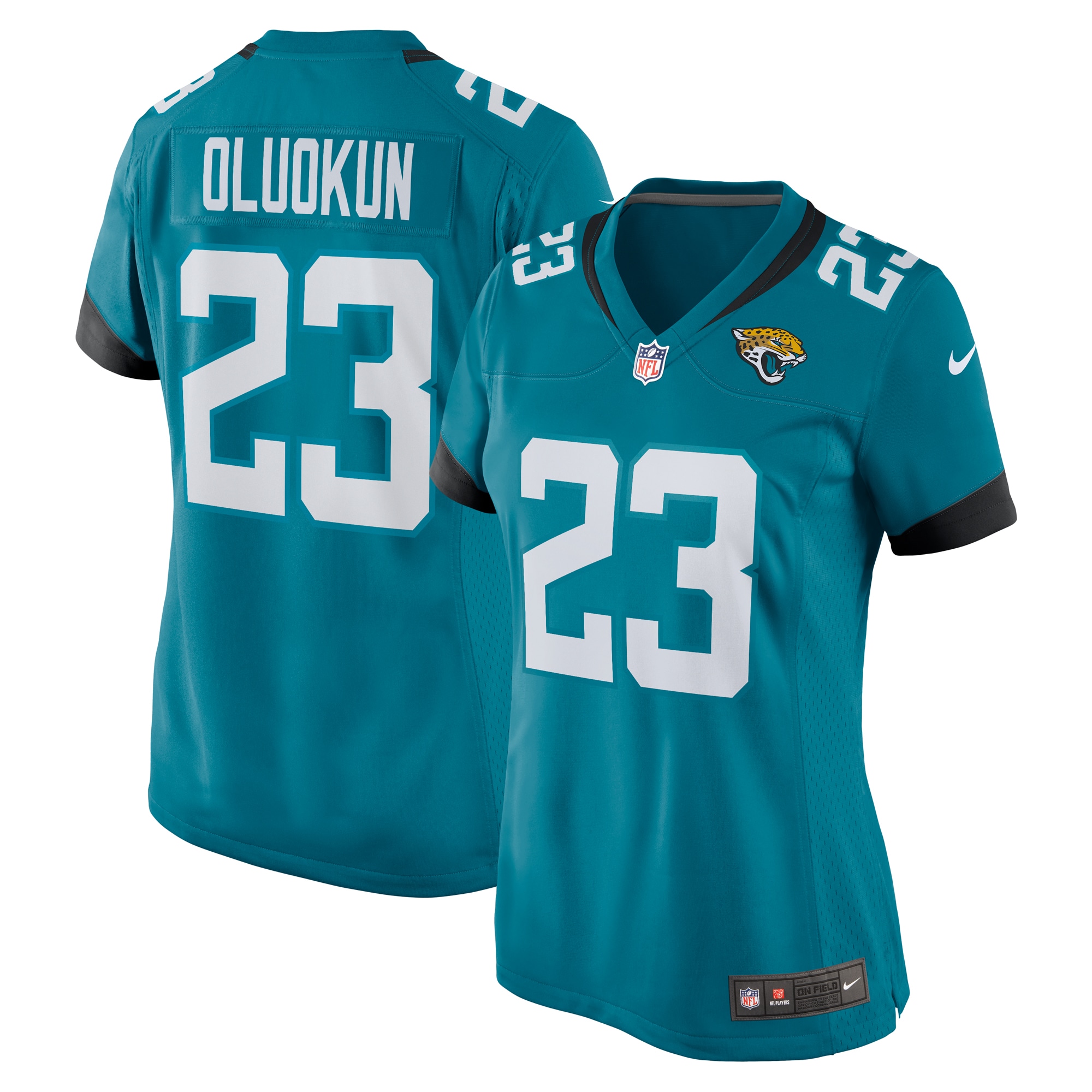 Women's Jacksonville Jaguars Foyesade Oluokun Teal Game Player Jersey Js5663