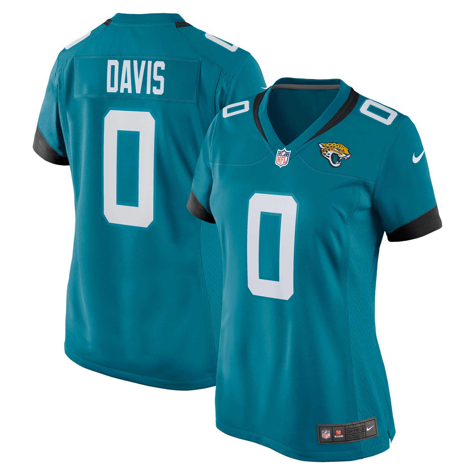 Women's Jacksonville Jaguars Gabe Davis Teal Team Game Player Jersey Js3928