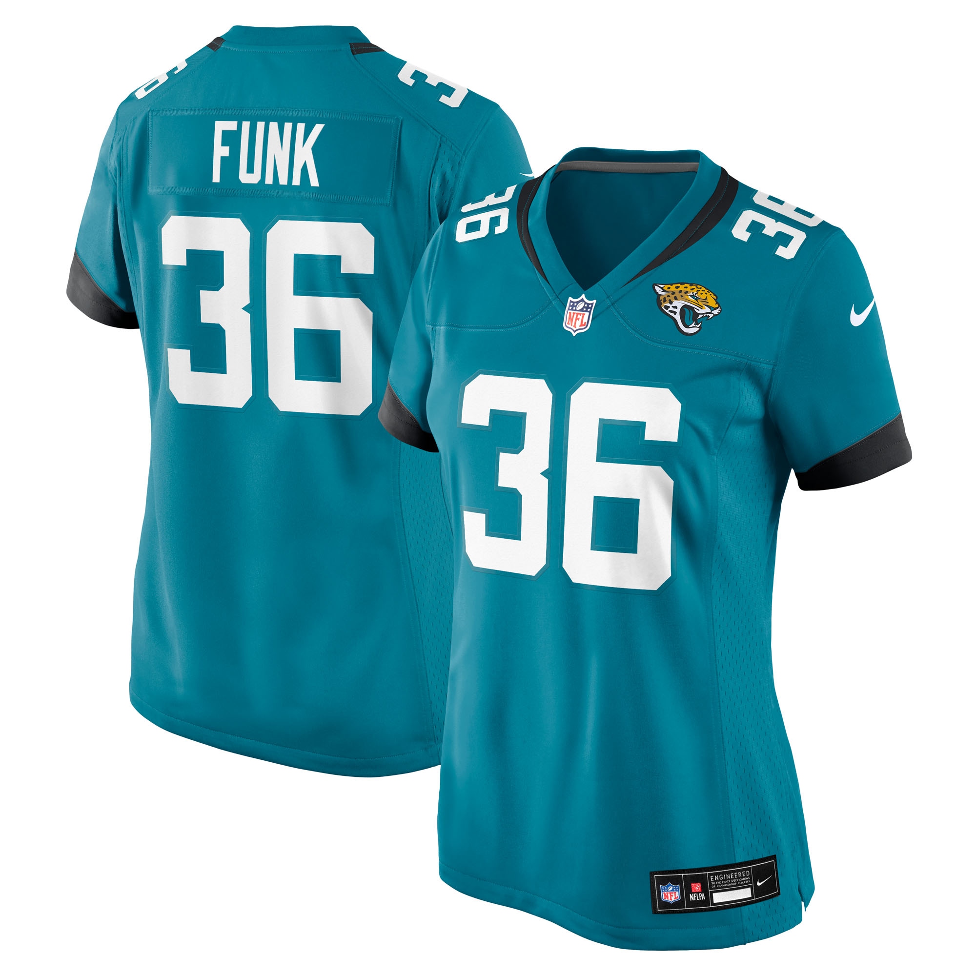 Women's Jacksonville Jaguars Jake Funk Teal Team Game Jersey Js3969