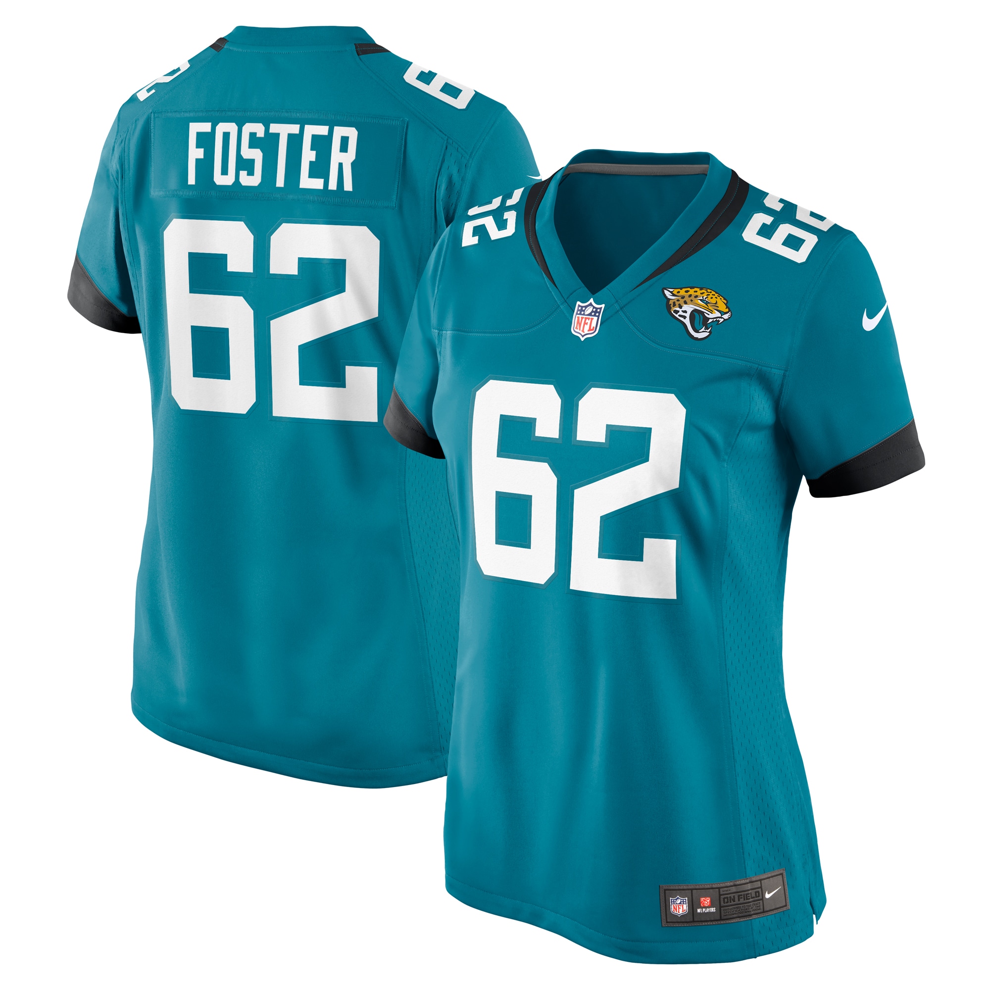 Women's Jacksonville Jaguars Javon Foster Teal Game Jersey Js8553
