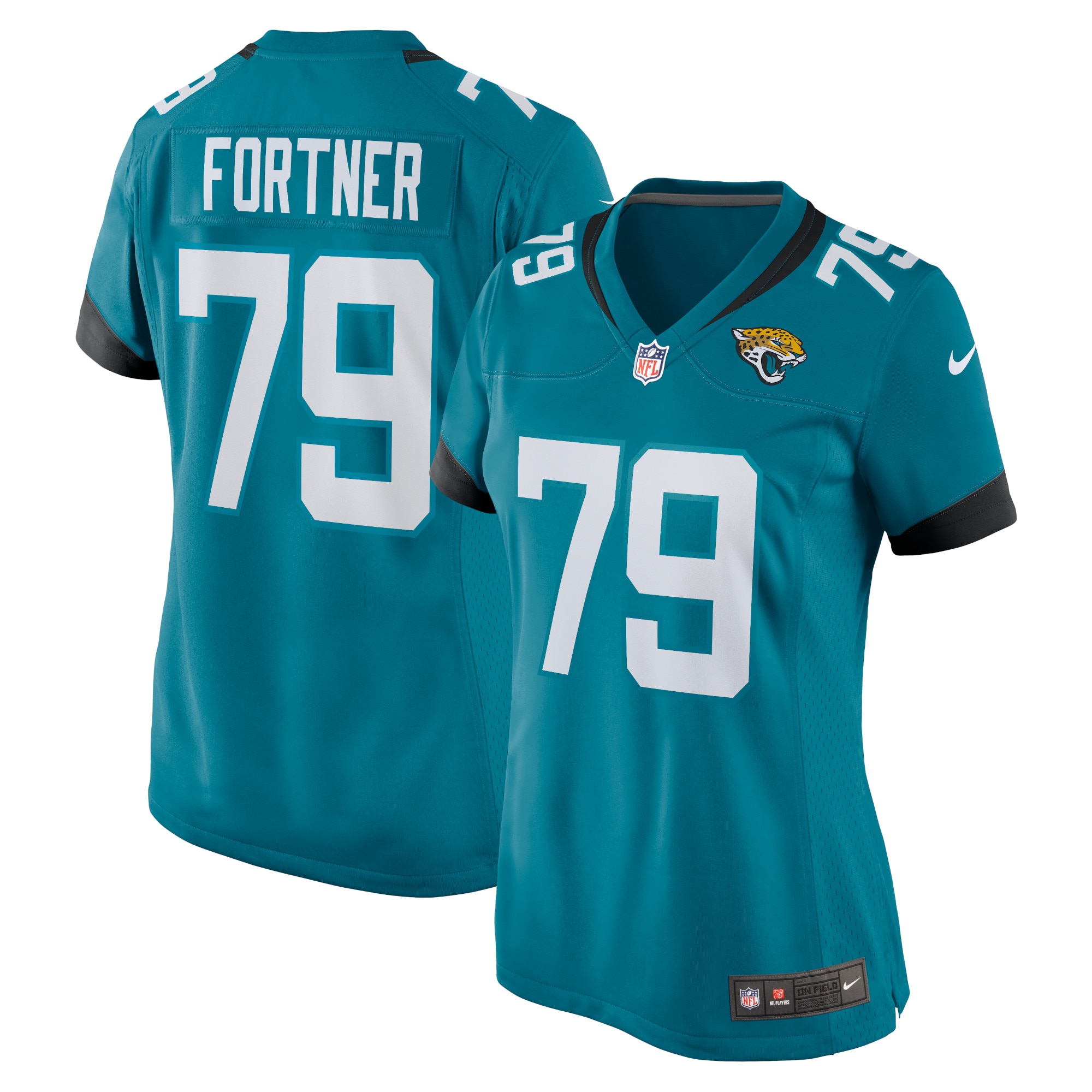 Women's Jacksonville Jaguars Luke Fortner Teal Game Jersey Js2064