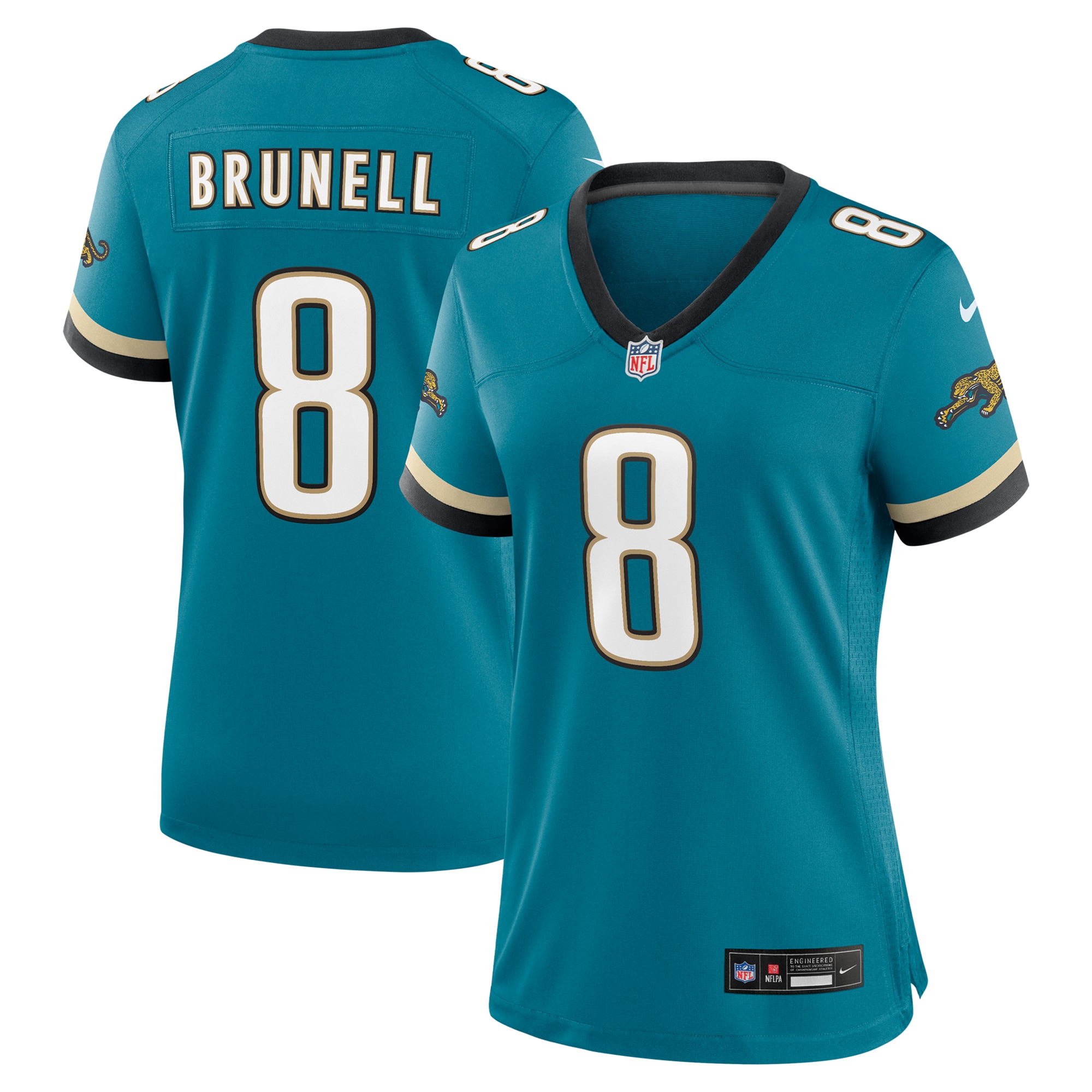 Women's Jacksonville Jaguars Mark Brunell Teal Prowler Throwback Retired Player Game Jersey Js4959