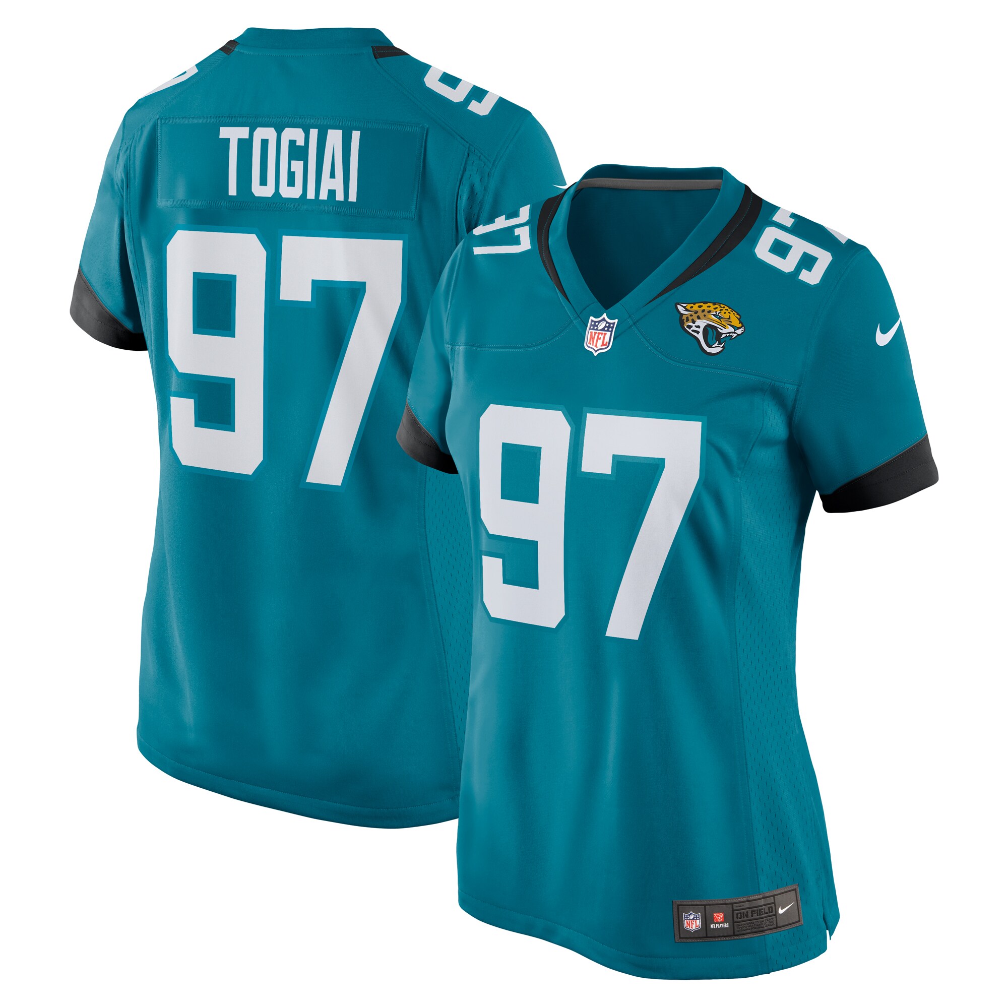 Women's Jacksonville Jaguars Tommy Togiai Teal Team Game Jersey Js6271