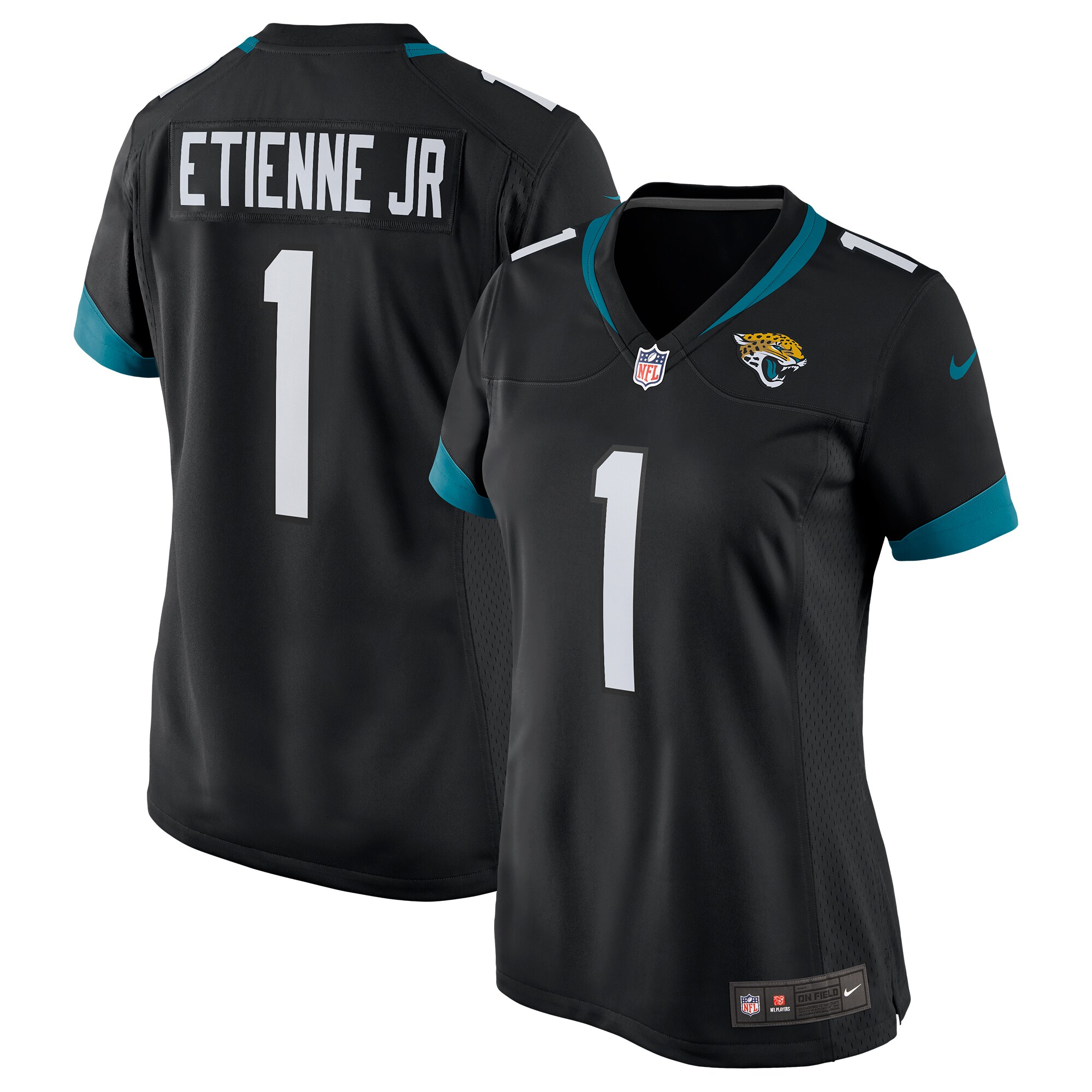 Women's Jacksonville Jaguars Travis Etienne Black Game Jersey Js6269