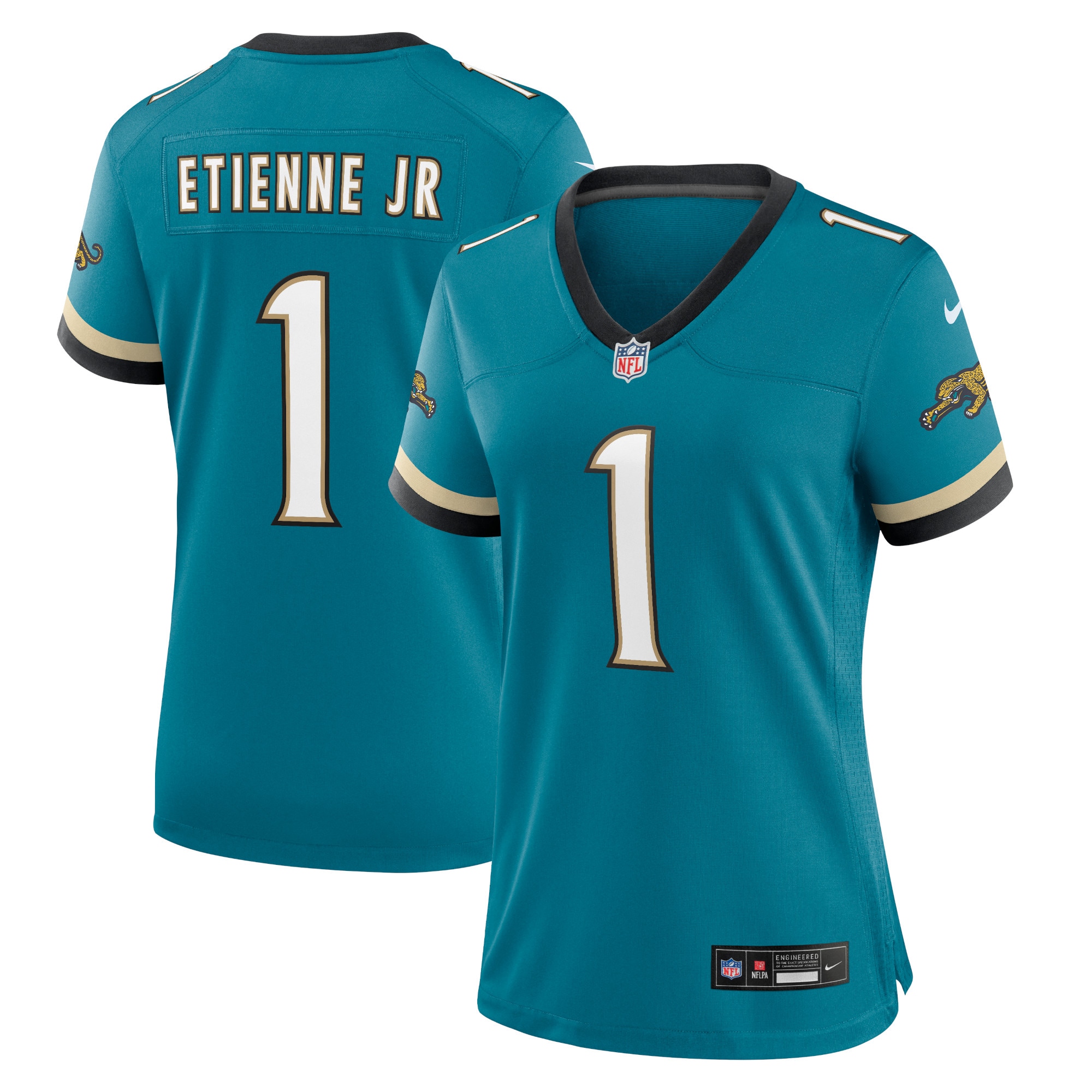 Women's Jacksonville Jaguars Travis Etienne Jr Teal Prowler Throwback Game Jersey Js9153