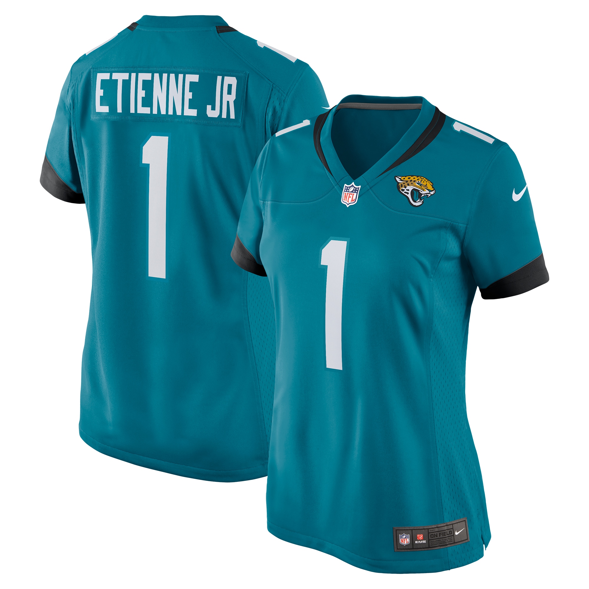 Women's Jacksonville Jaguars Travis Etienne Teal Game Jersey Js3572