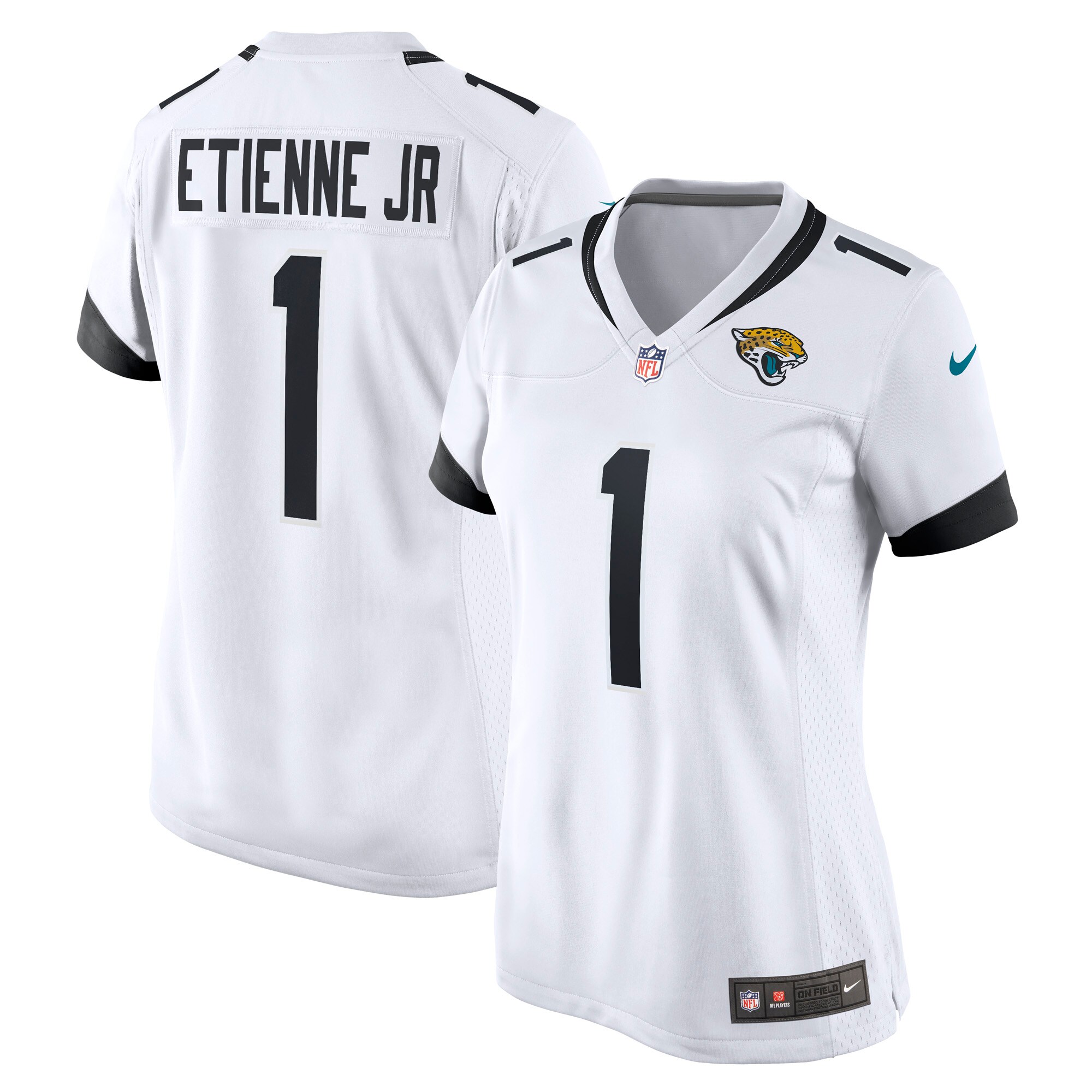 Women's Jacksonville Jaguars Travis Jr. Etienne White Game Player Jersey Js9649