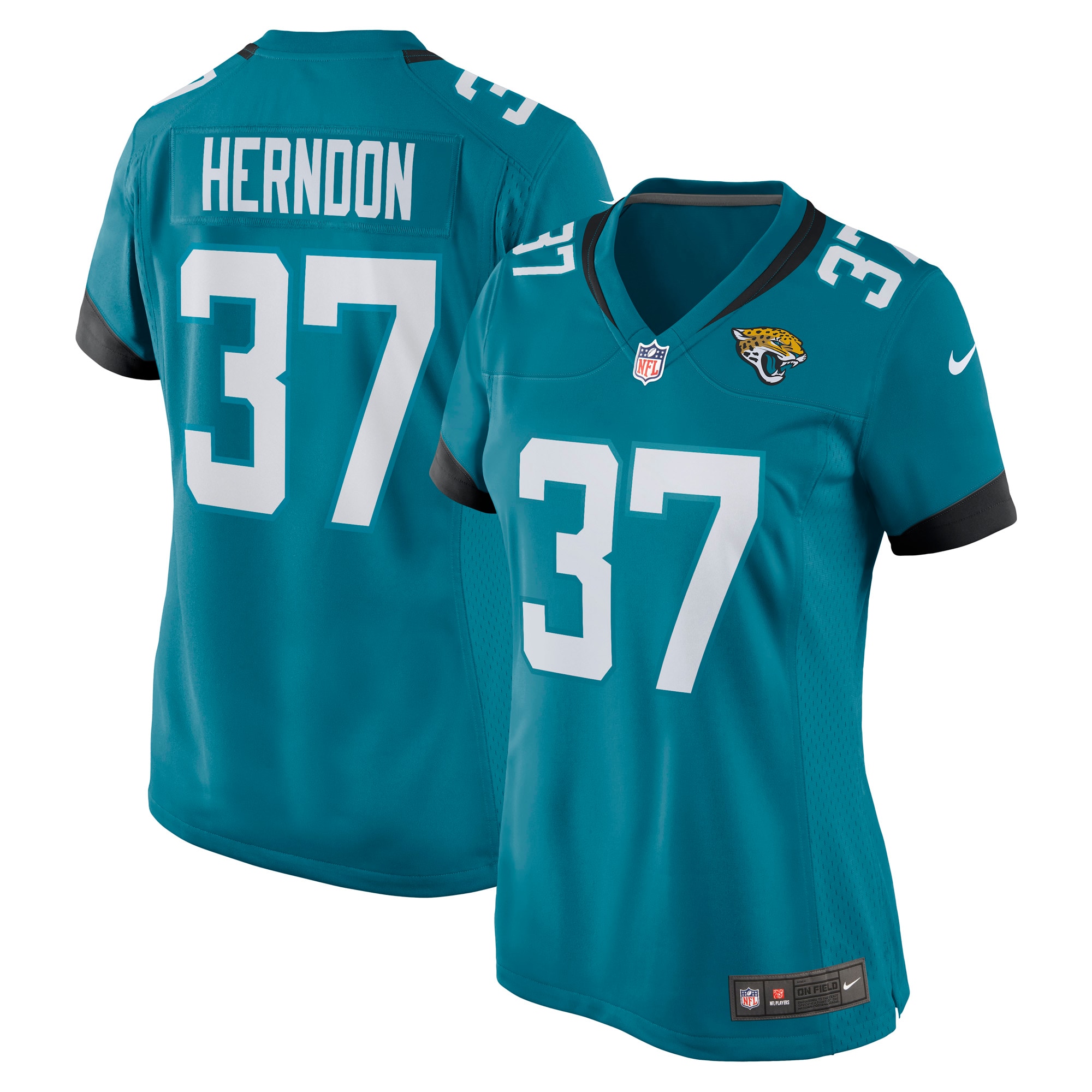 Women's Jacksonville Jaguars Tre Herndon Teal Game Jersey Js9122