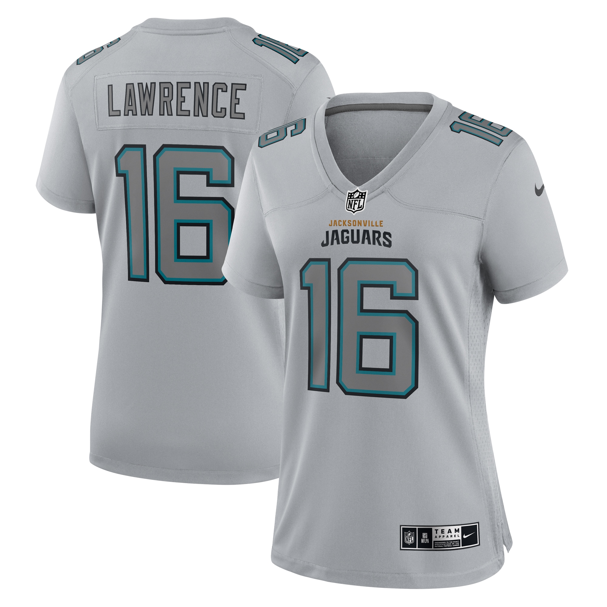 Women's Jacksonville Jaguars Trevor Lawrence Gray Atmosphere Fashion Game Jersey Js7909