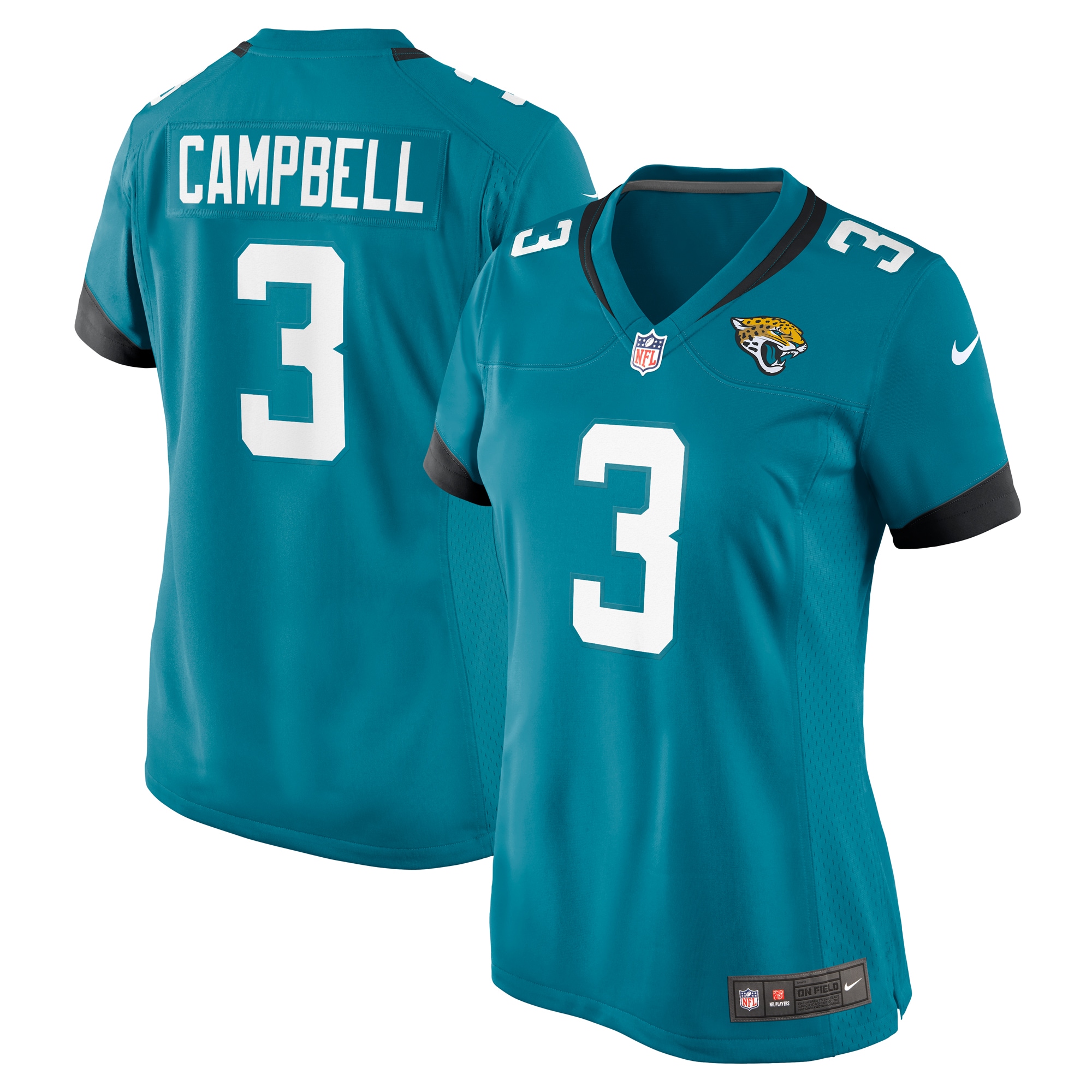 Women's Jacksonville Jaguars Tyson Campbell Teal Game Jersey Js6575