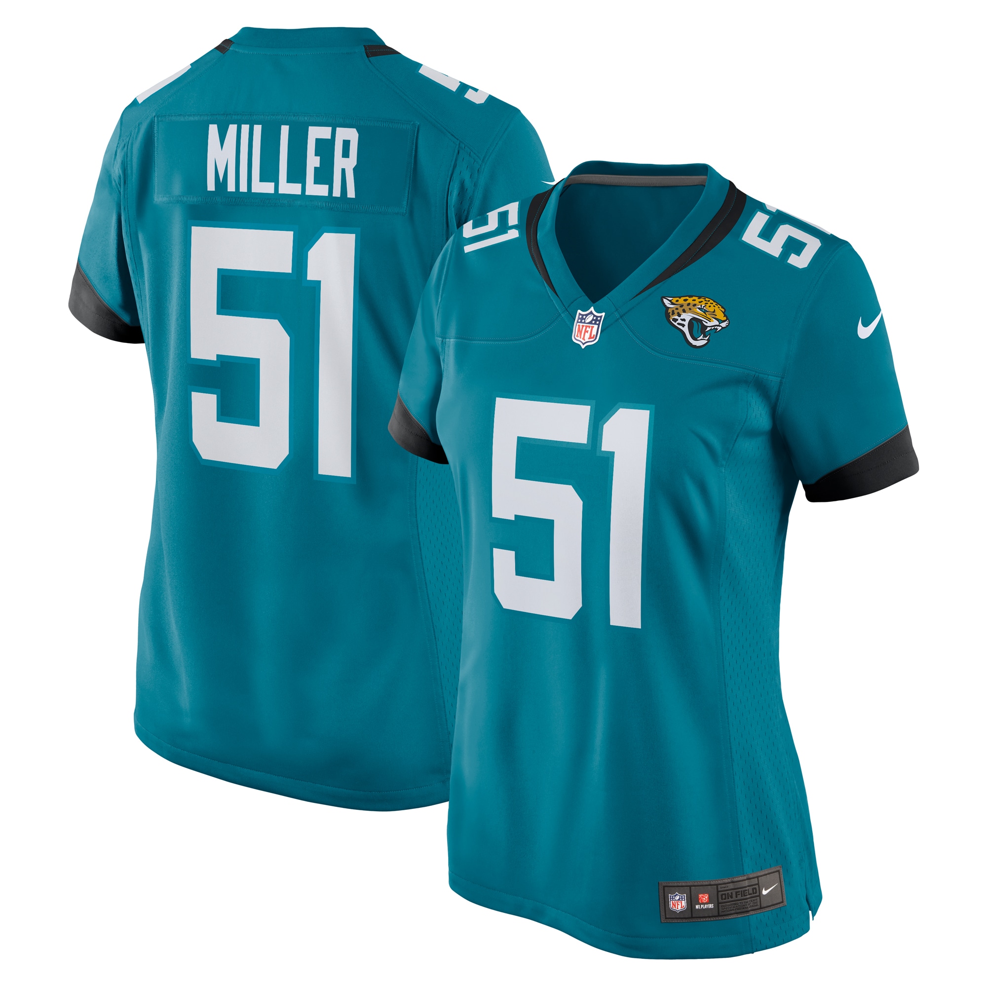 Women's Jacksonville Jaguars Ventrell Miller Teal Game Jersey Js9975