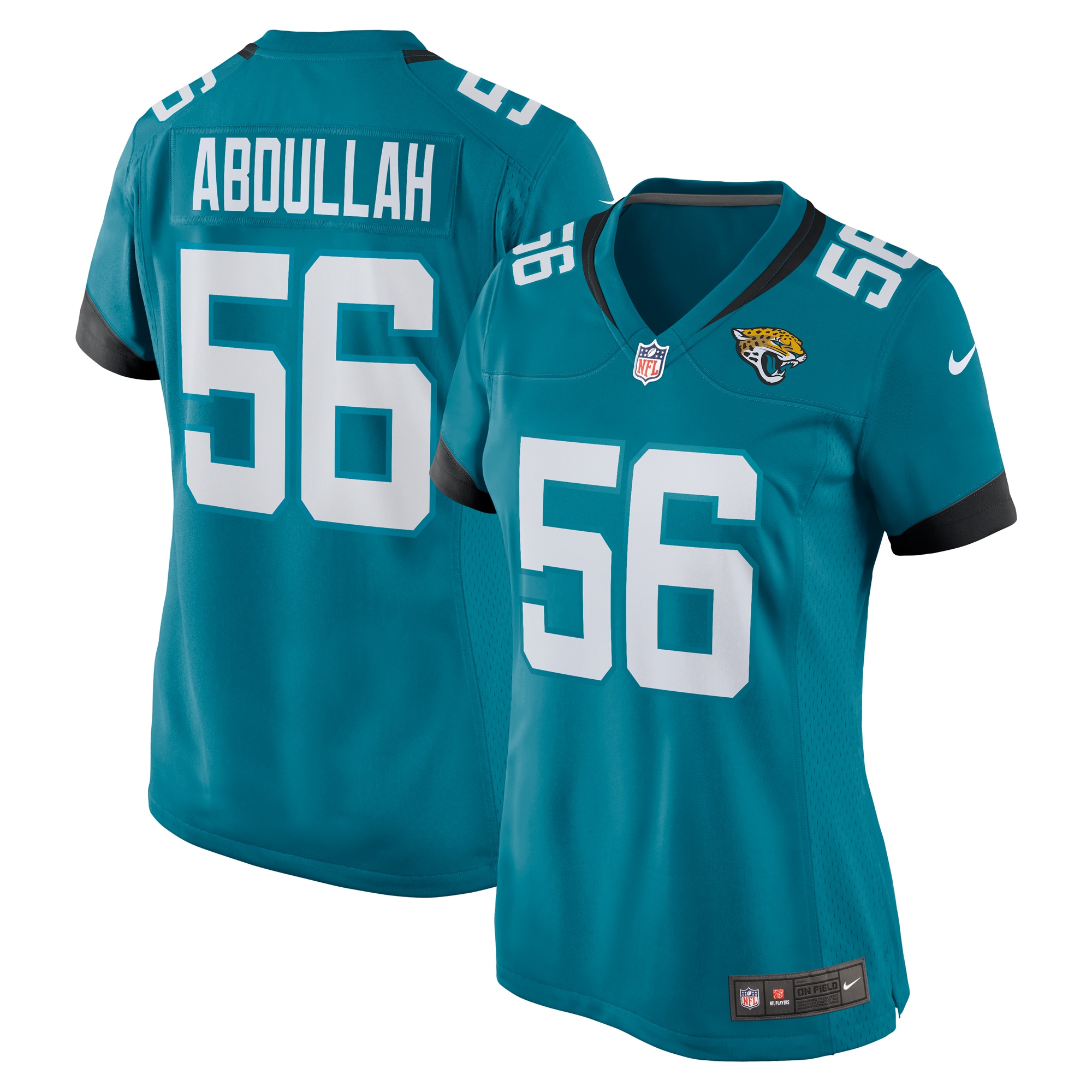 Women's Jacksonville Jaguars Yasir Abdullah Teal Team Game Jersey Js2073