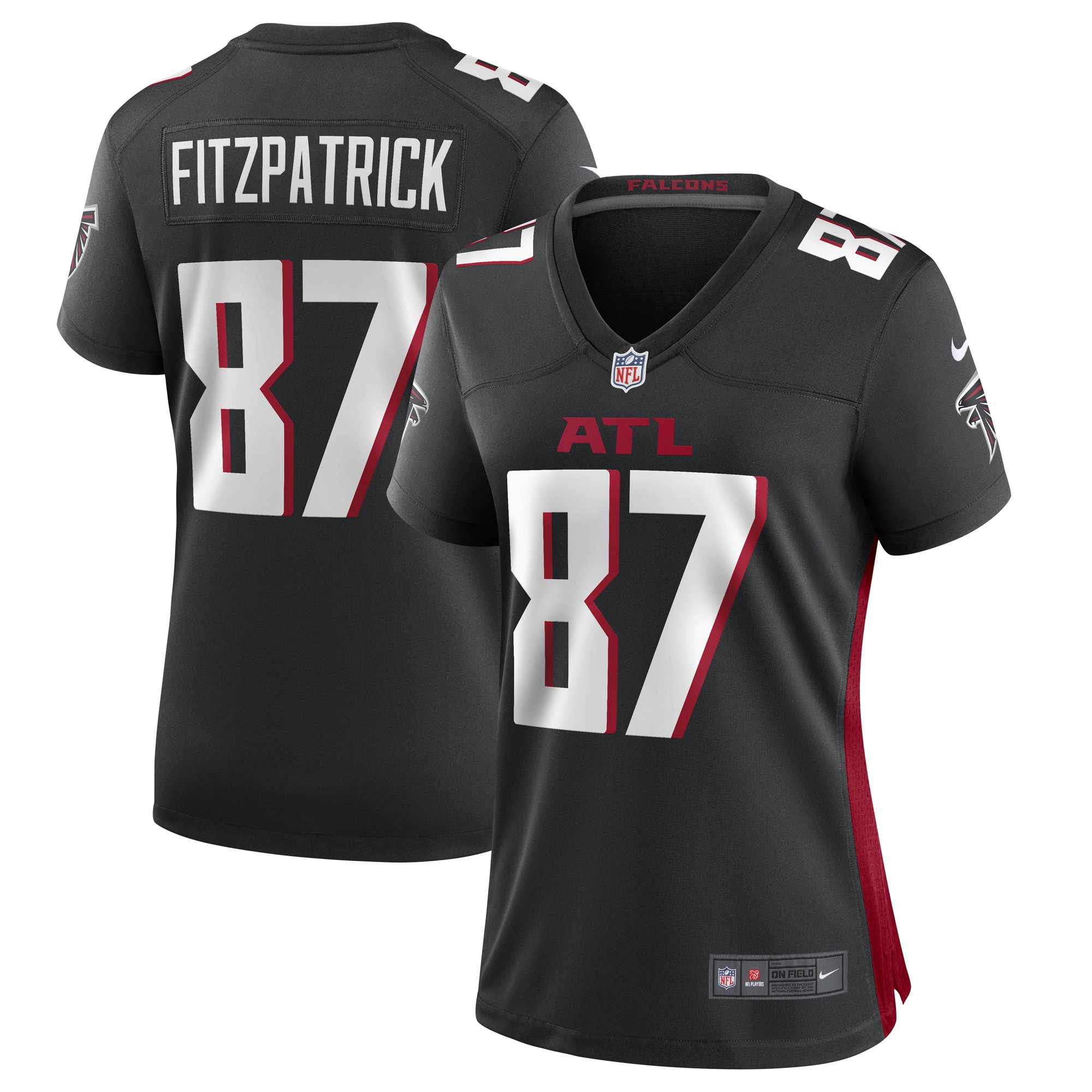 Women's John Fitzpatrick Atlanta Falcons Black Game Player Jersey Js3726