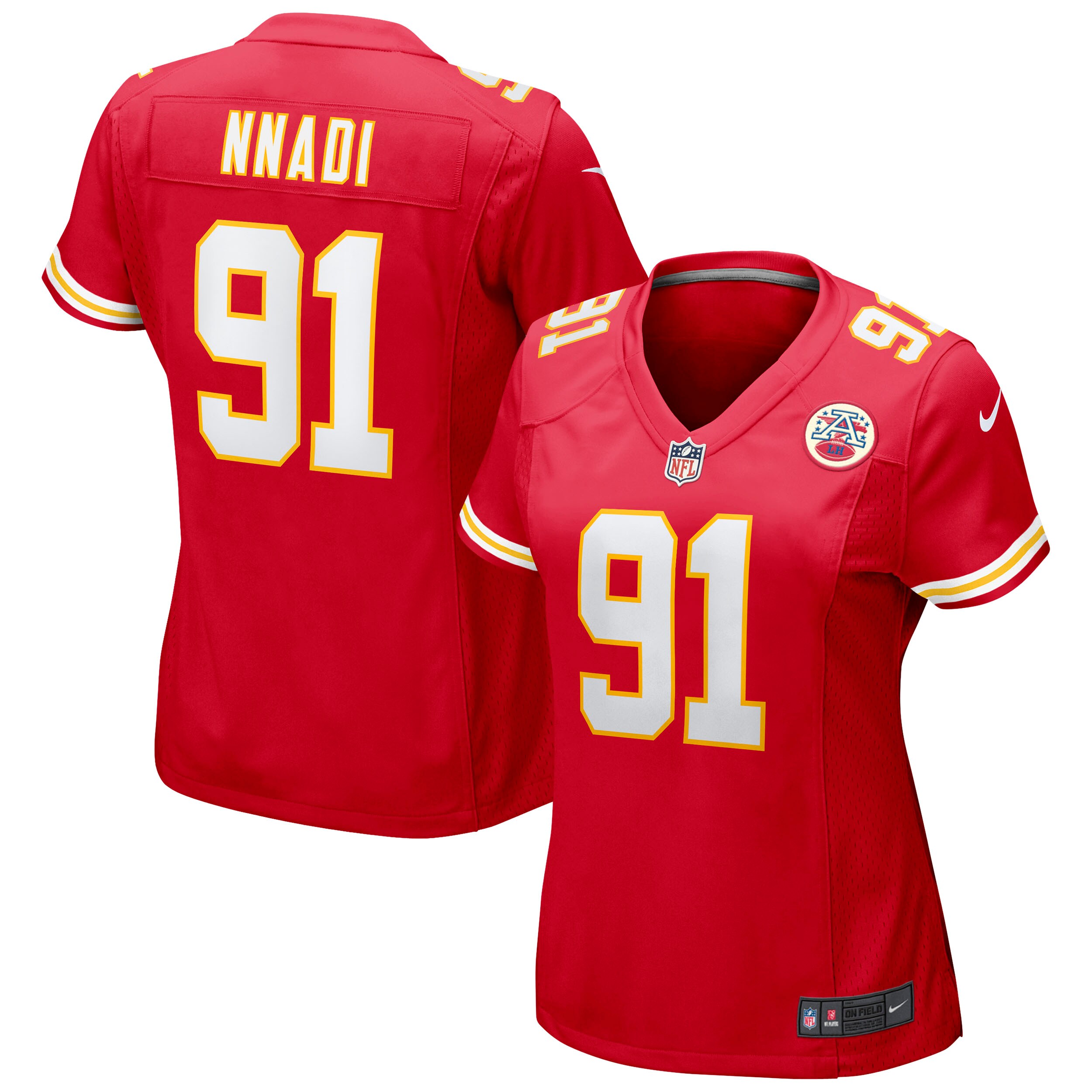 Women's Kansas City Chiefs Derrick Nnadi Red Game Jersey Js8320