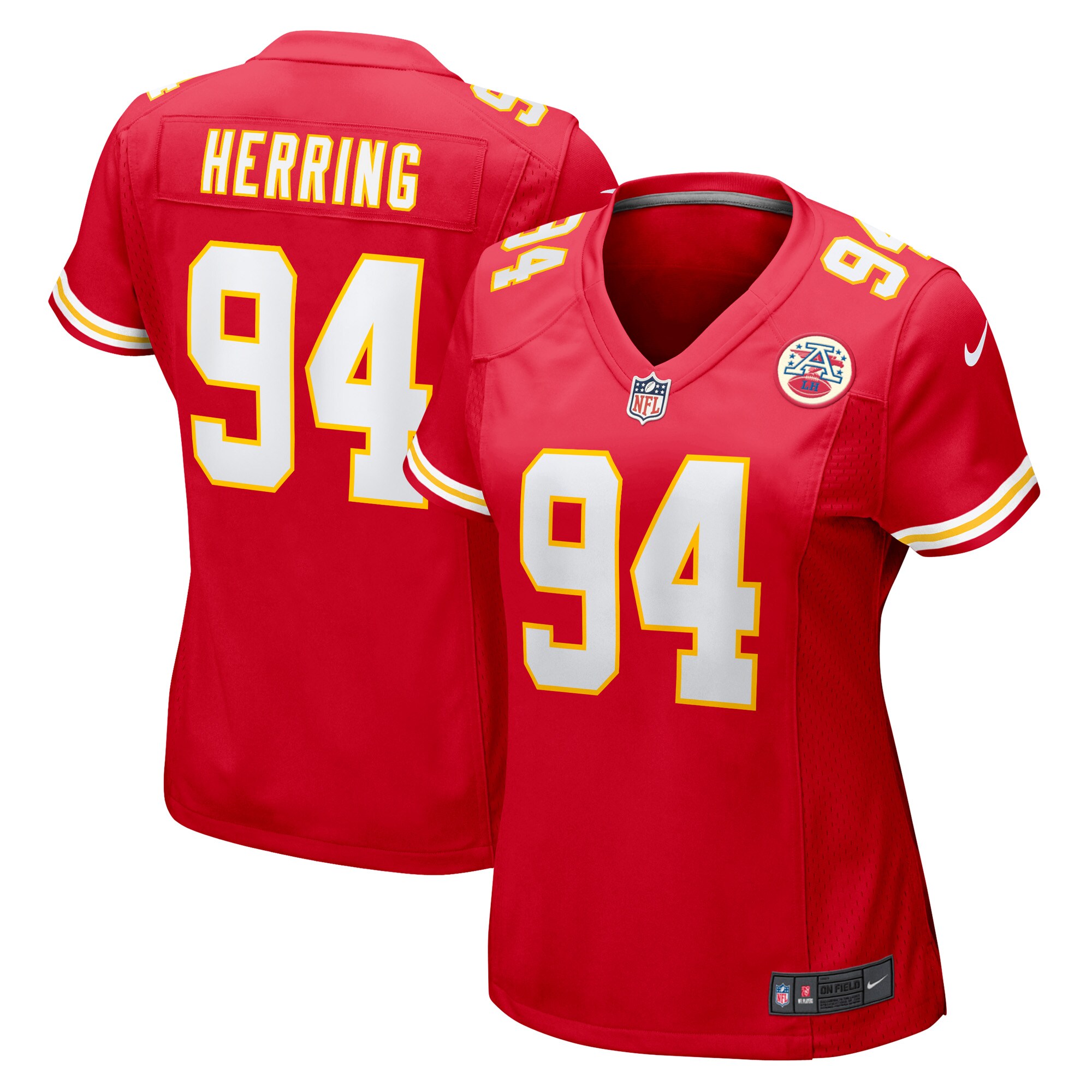 Women's Kansas City Chiefs Malik Herring Red Team Game Player Jersey Js7145