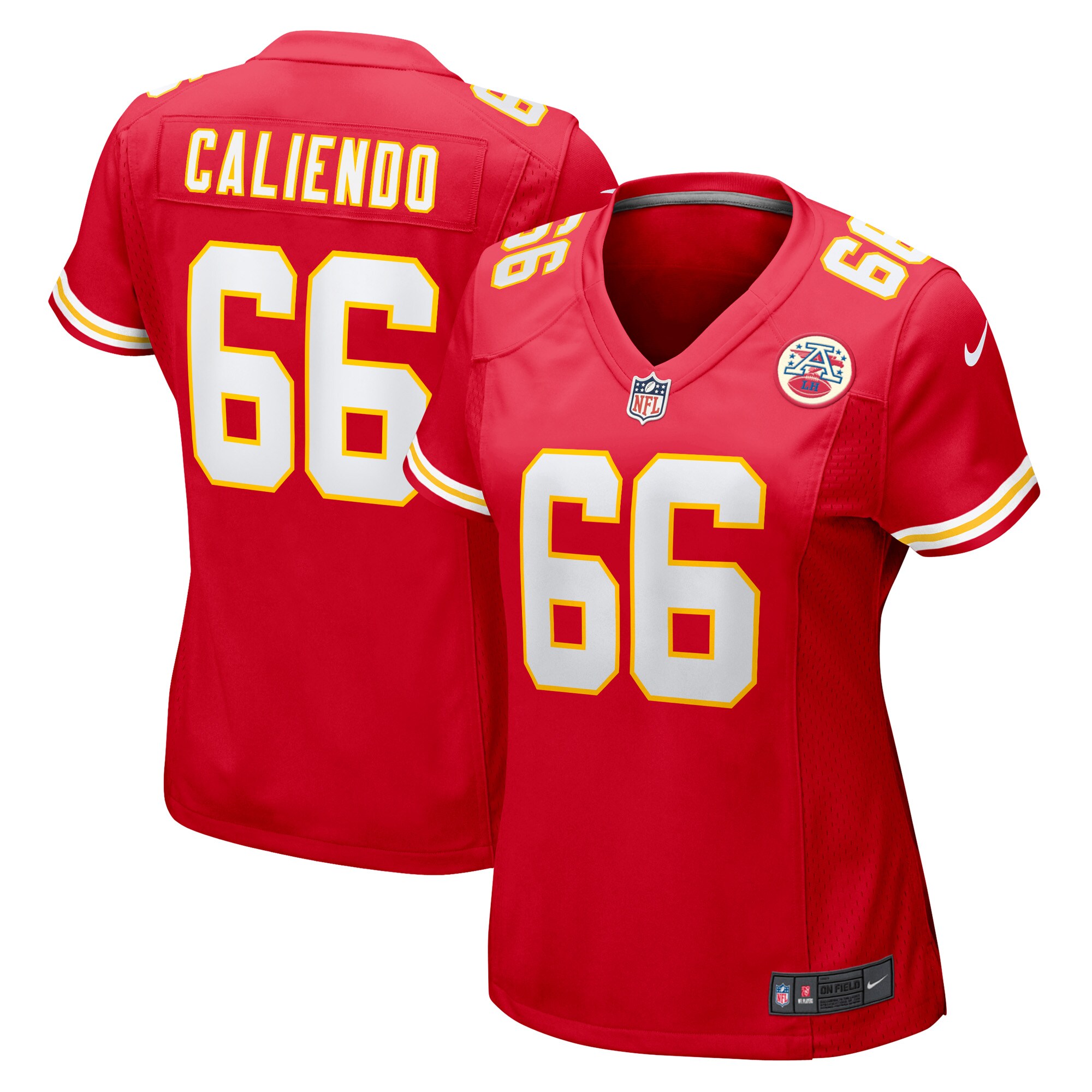 Women's Kansas City Chiefs Mike Caliendo Red Game Player Jersey Js4654