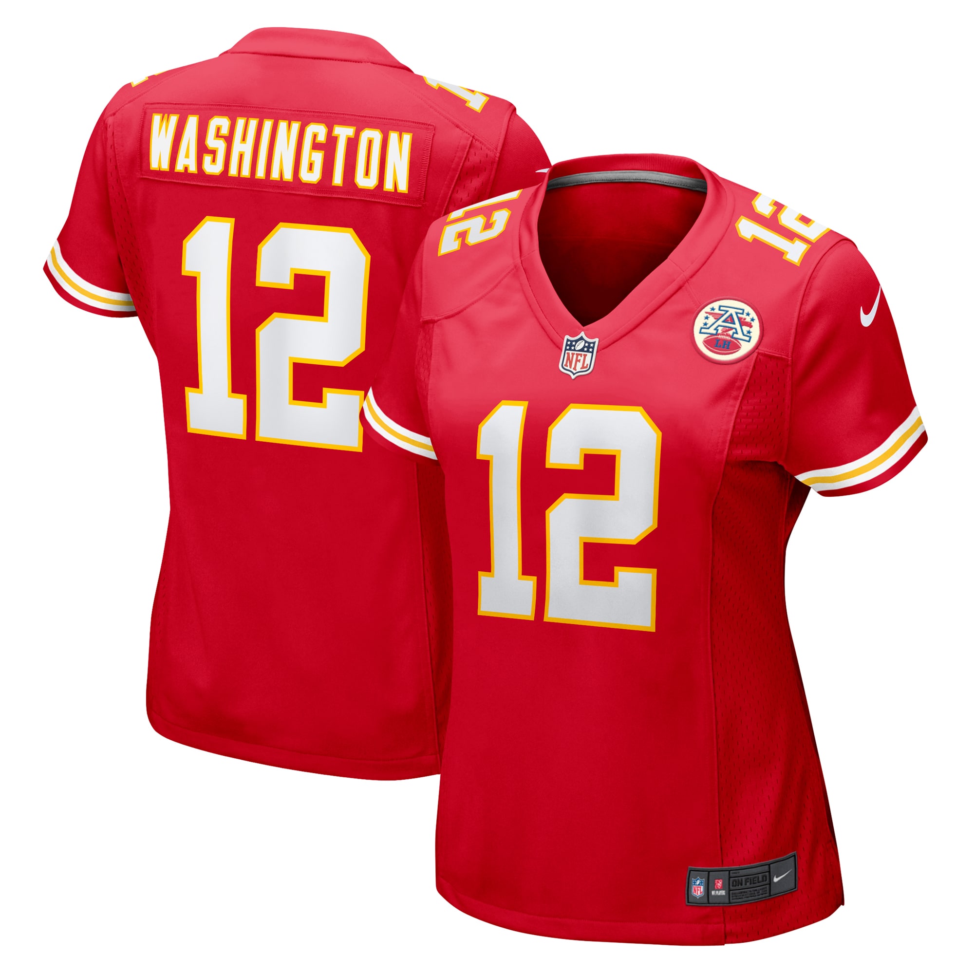 Women's Kansas City Chiefs Montrell Washington Red Team Game Jersey Js4026