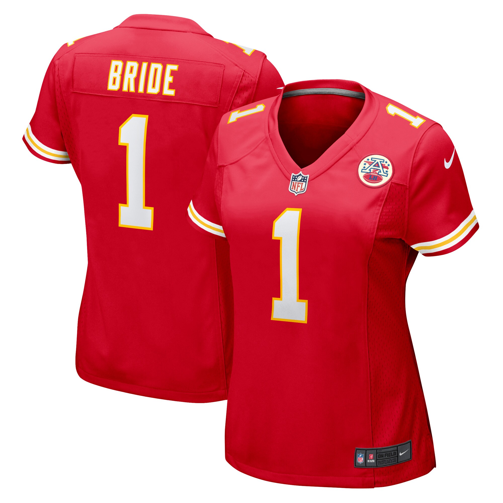 Women's Kansas City Chiefs Number 1 Bride Red Game Jersey Js1856