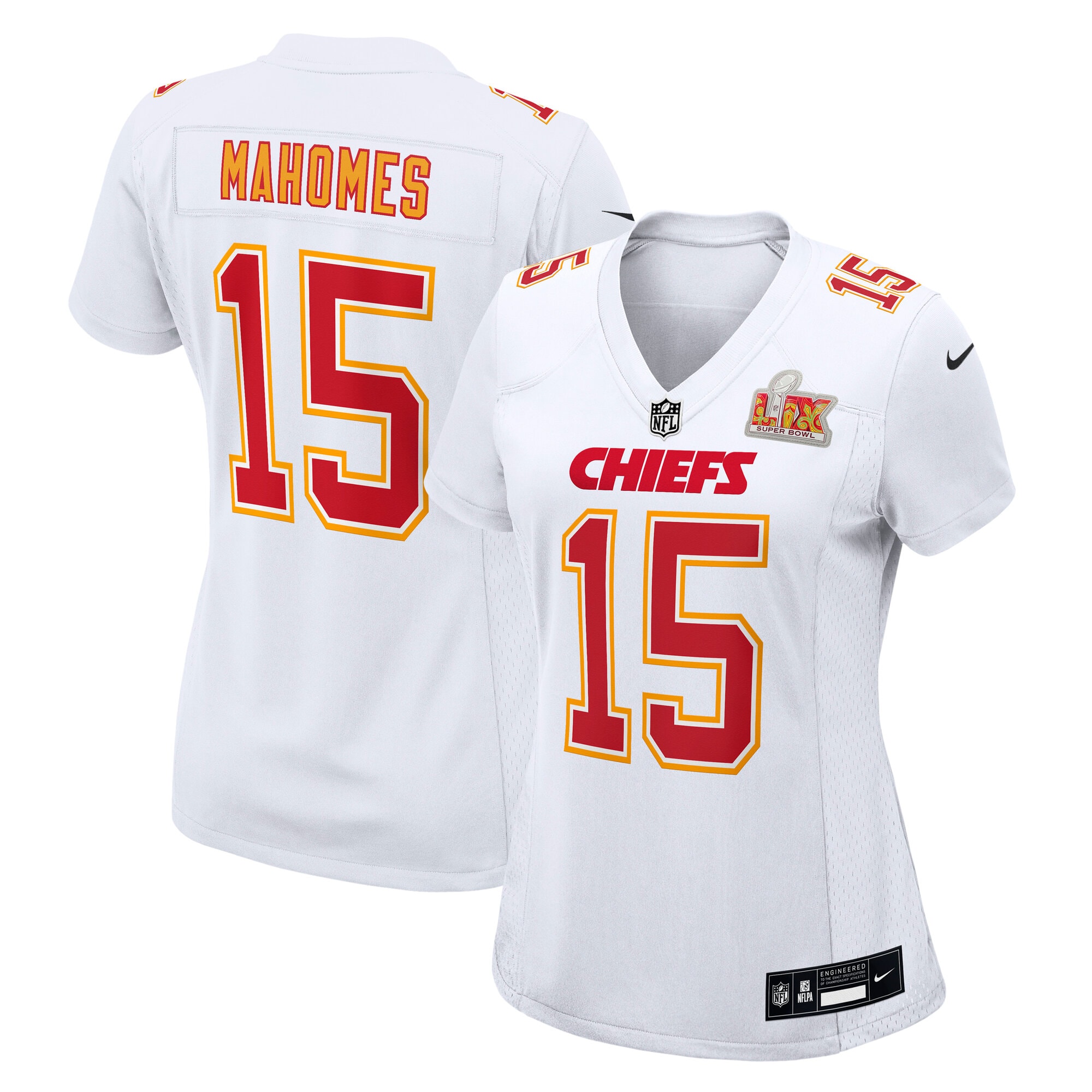 Women's Kansas City Chiefs Patrick Mahomes Tundra White Super Bowl Lix Fashion Game Jersey Js6930