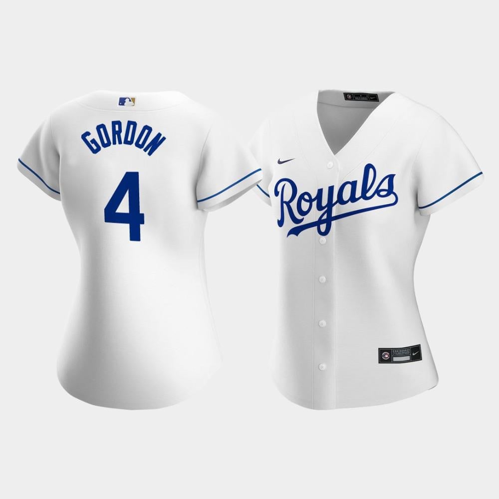 Women's Kansas City Royals Alex Gordon 4 White Home Player Jersey