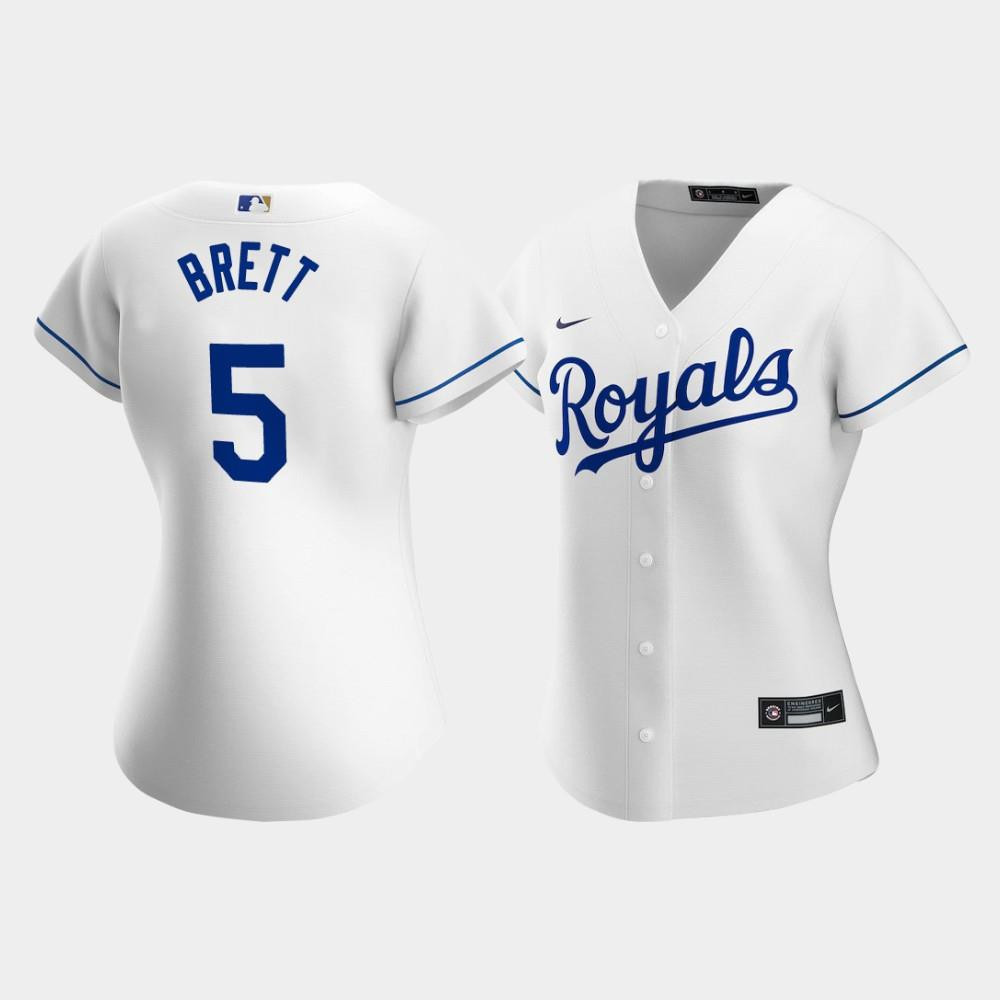 Women's Kansas City Royals George Brett 5 White Home Player Jersey