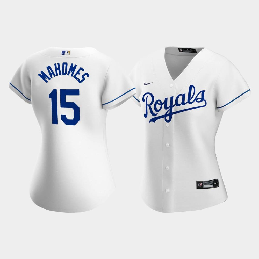 Women's Kansas City Royals Patrick Mahomes 15 White Home Player Jersey