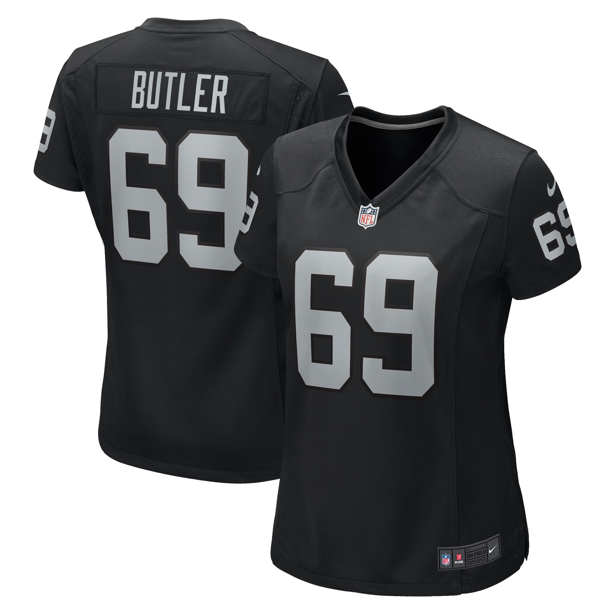 Women's Las Vegas Raiders Adam Butler Black Game Jersey Js3036