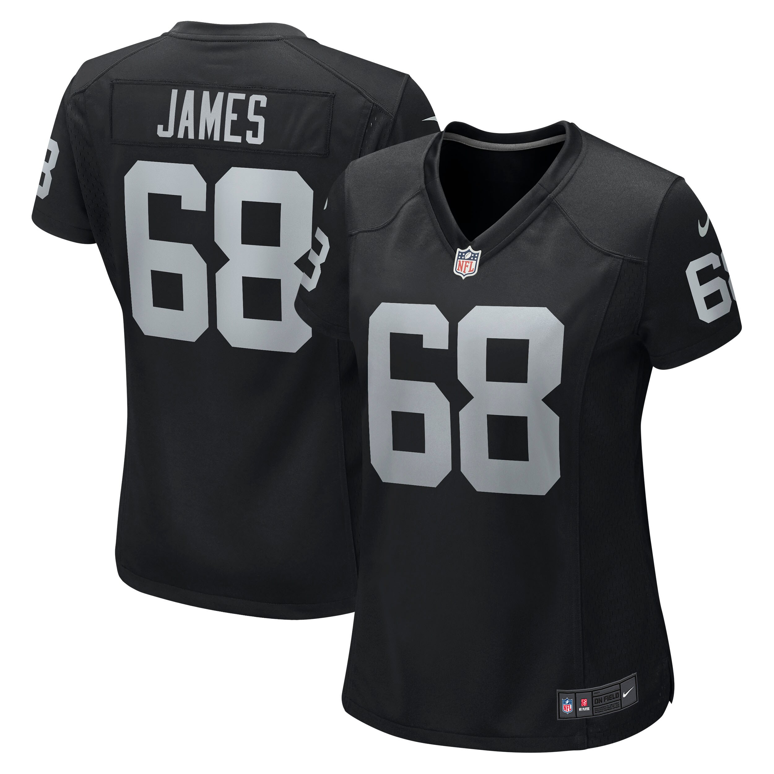 Women's Las Vegas Raiders Andre James Black Game Jersey Js2651